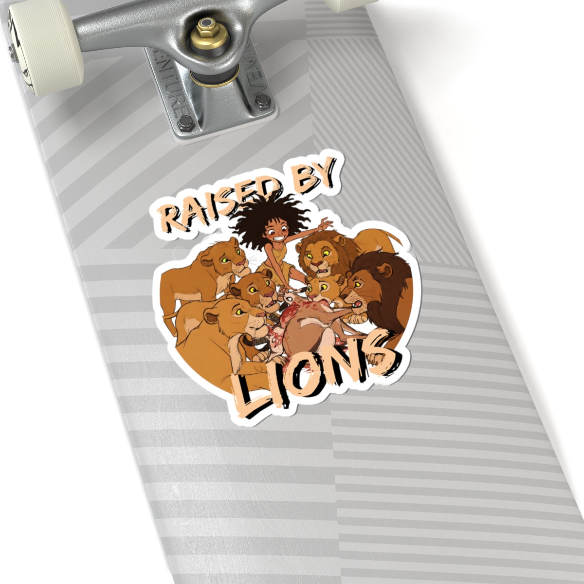 Raised by Lions Stickers - Funny Animal-Inspired Designs for Kids & Nature Lovers - Schmartypants
