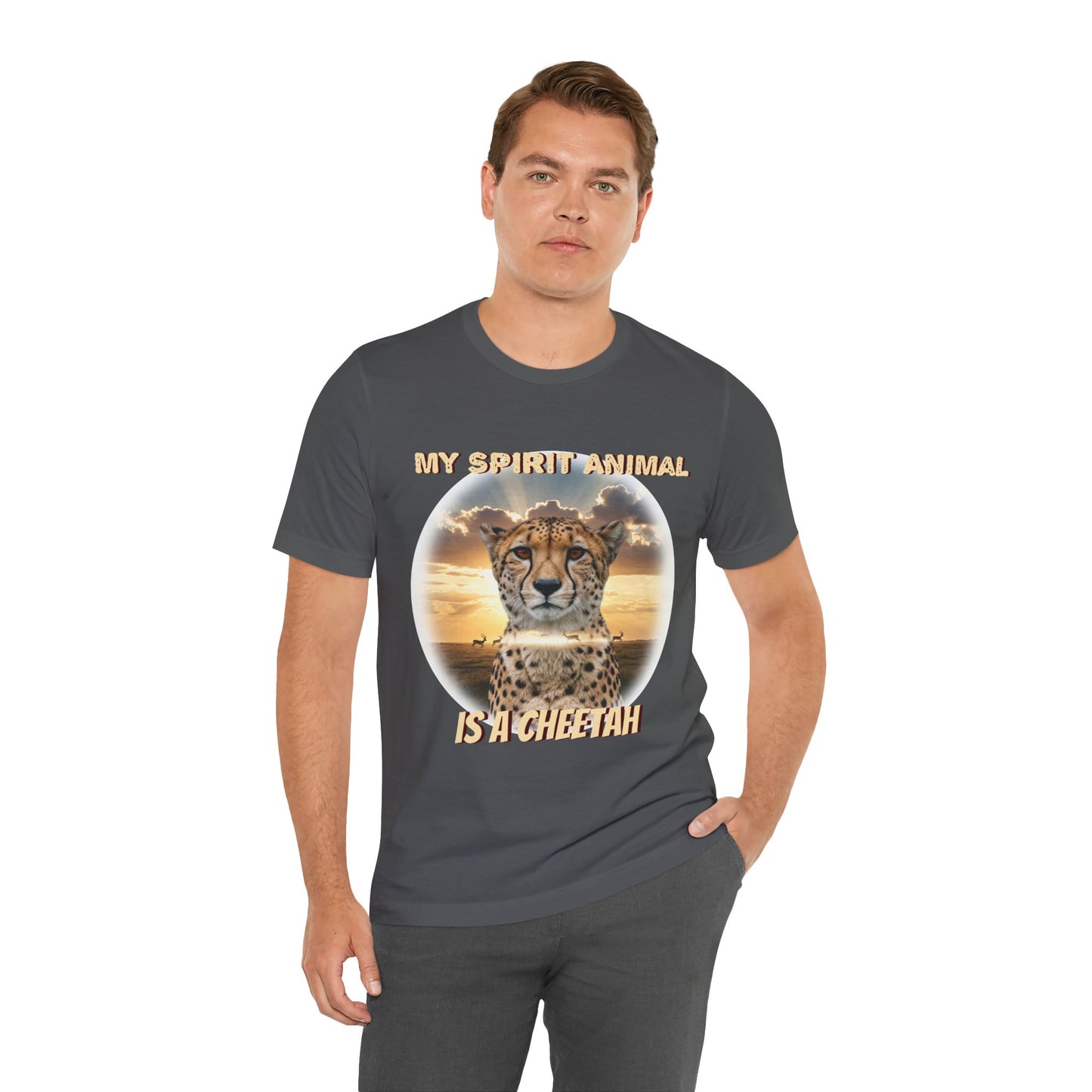 Unisex Jersey Tee - My Spirit Animal is a Cheetah - Beautiful Cheetah Natura Lover Statement - Schmartypants