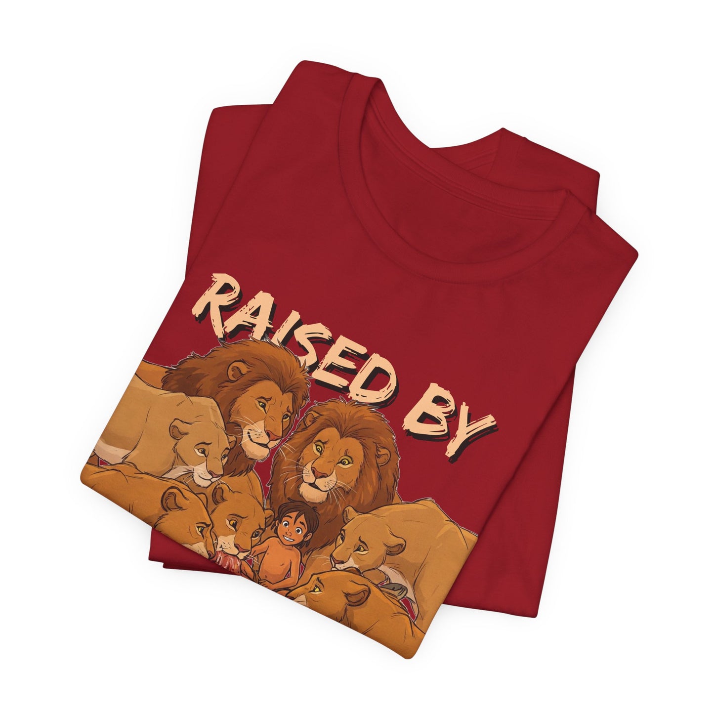 Raised by Lions Unisex Jersey Tee – Empowering, Humorous Graphic T-Shirt for Animal Lovers, Lion Lovers - Schmartypants