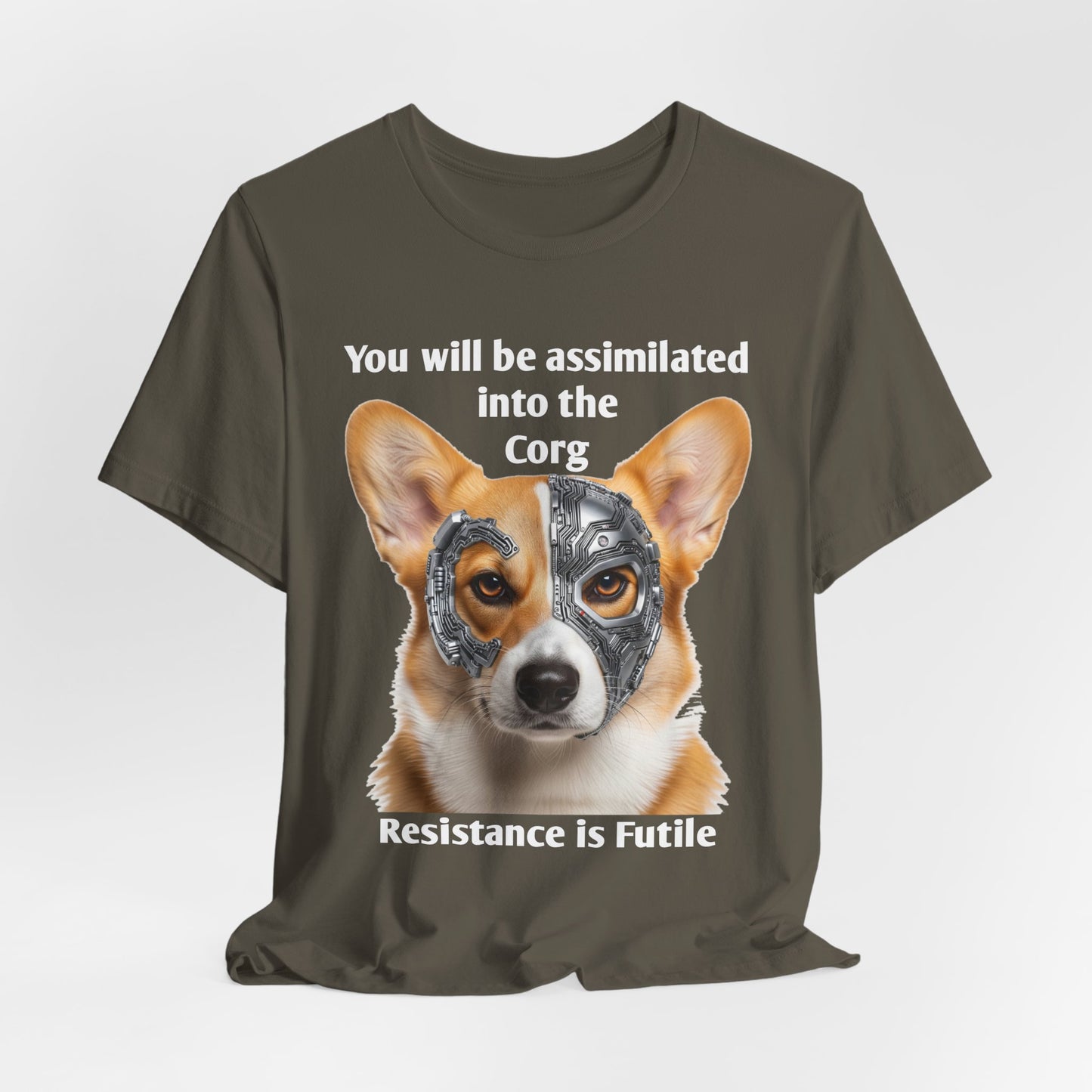 Star Trek Corgi Unisex Tee, Borg Implants, Resistance is Futile, Funny Gift for Corgi Lovers, Trekkies, Trekkie Conventions, Dog Park