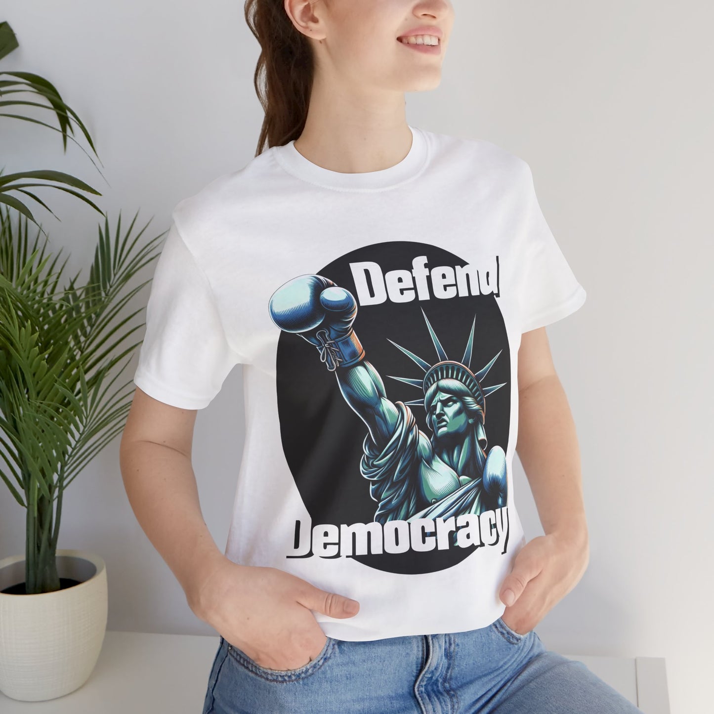 Defend Democracy Tee - Unisex Jersey Short Sleeve Shirt - Protest Wear - Activist Tee - Schmartypants