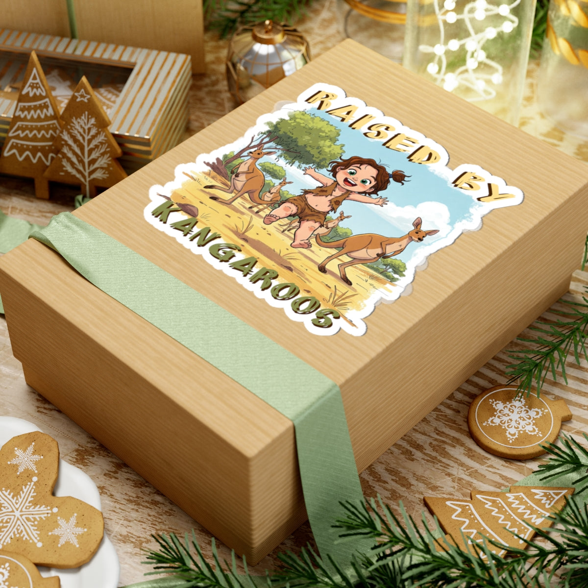 Raised by Kangaroos Kiss-Cut Stickers | Funny Animal Theme for Kids & Australian Nature Lovers - Schmartypants
