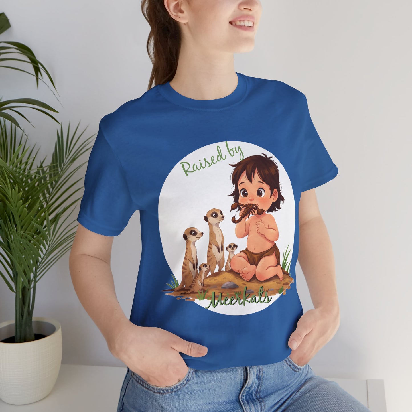 Funny Meerkat Tee - "Raised by Meerkats" Unisex Jersey Short Sleeve Shirt - for Meerkat and Wildlife Lovers - Schmartypants