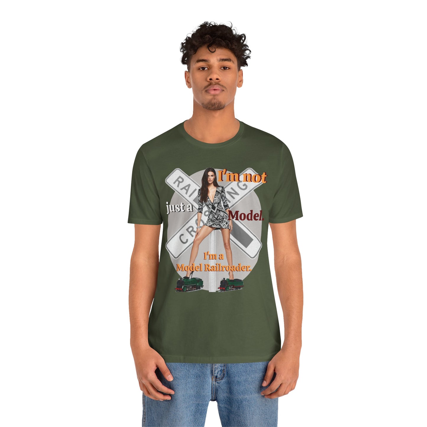 Railroad Model Unisex Tee, Train Lover Gift, Funny 'Model Railroader' Shirt, Model Railroading Apparel, Unique Graphic T-Shirt - Schmartypants