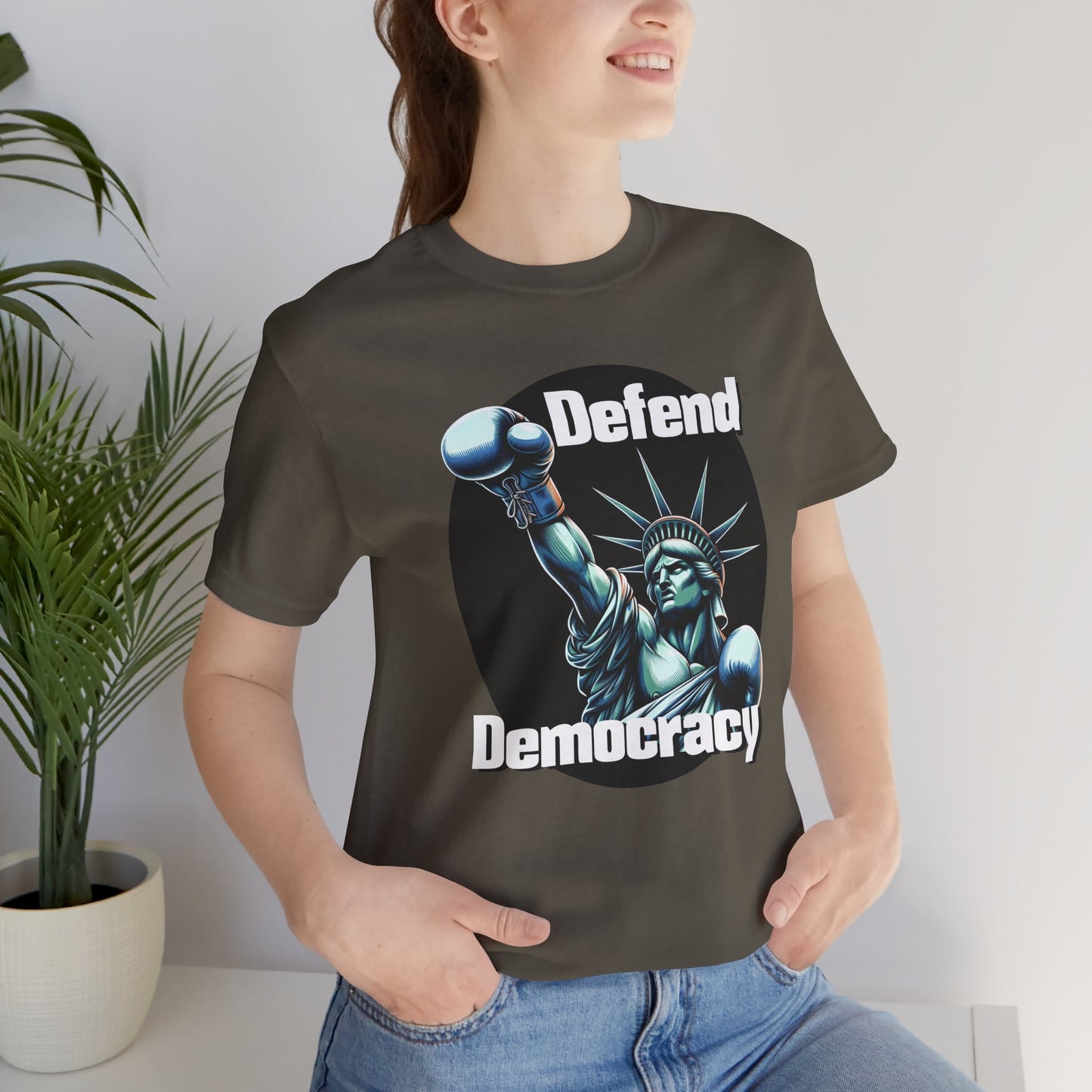 Defend Democracy Tee - Unisex Jersey Short Sleeve Shirt - Protest Wear - Activist Tee