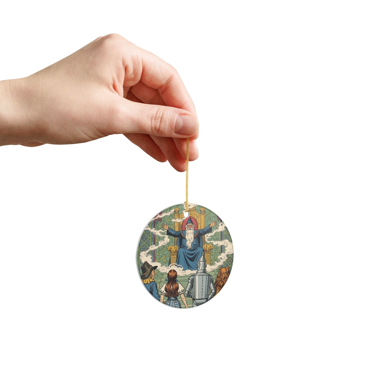 Wizard of Oz Ceramic Ornament, Holiday Decoration, Keepsake Gift, Home Decor, Christmas Ornament, Unique Gift for Fans, Wizard Theme