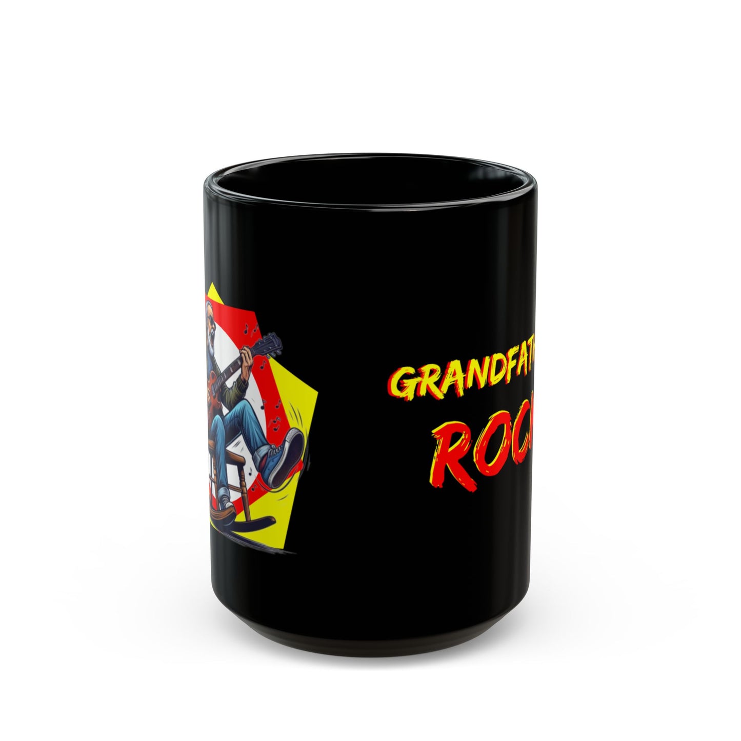"Grandfathers Rock" Coffee Mug - Funny Black Mug for Granddad, Gift for Father's Day, Birthdays - Schmartypants