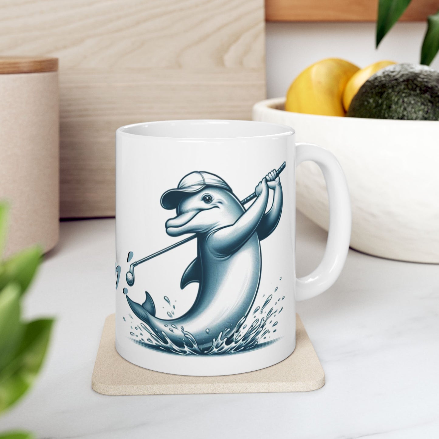 'Sorry. I'm Golphin.' Dolphin Ceramic Mug - Perfect Funny Gift for Coffee Lovers and Golfing Enthusiasts - Schmartypants
