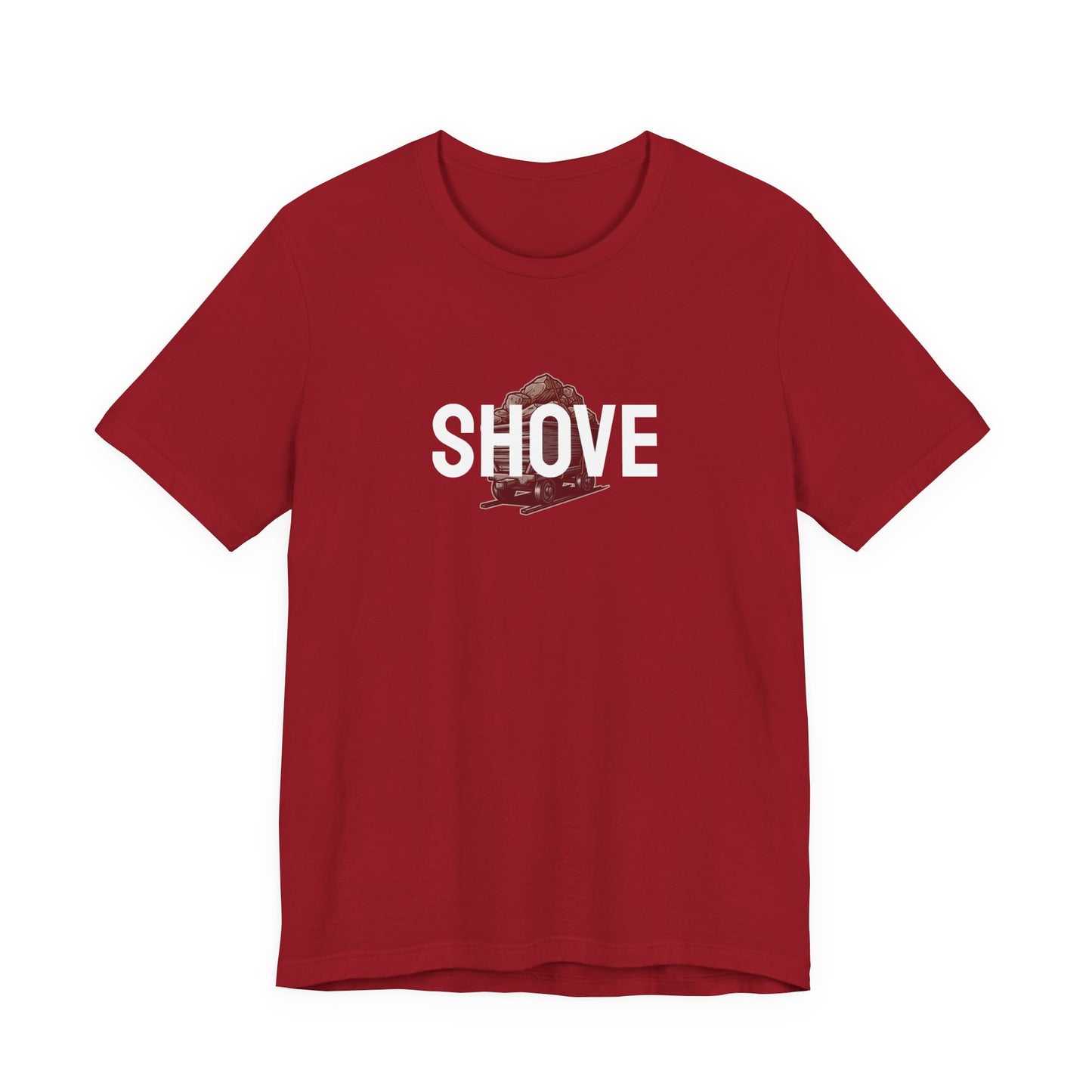 Athletic Spirit SHOVE Unisex Tee, Baseball Player Gift, Sports Fan Shirt, Inspirational Athlete Top, Underdog Competition Statement Piece