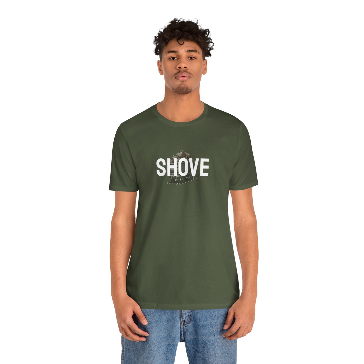 Athletic Spirit SHOVE Unisex Tee, Baseball Player Gift, Sports Fan Shirt, Inspirational Athlete Top, Underdog Competition Statement Piece