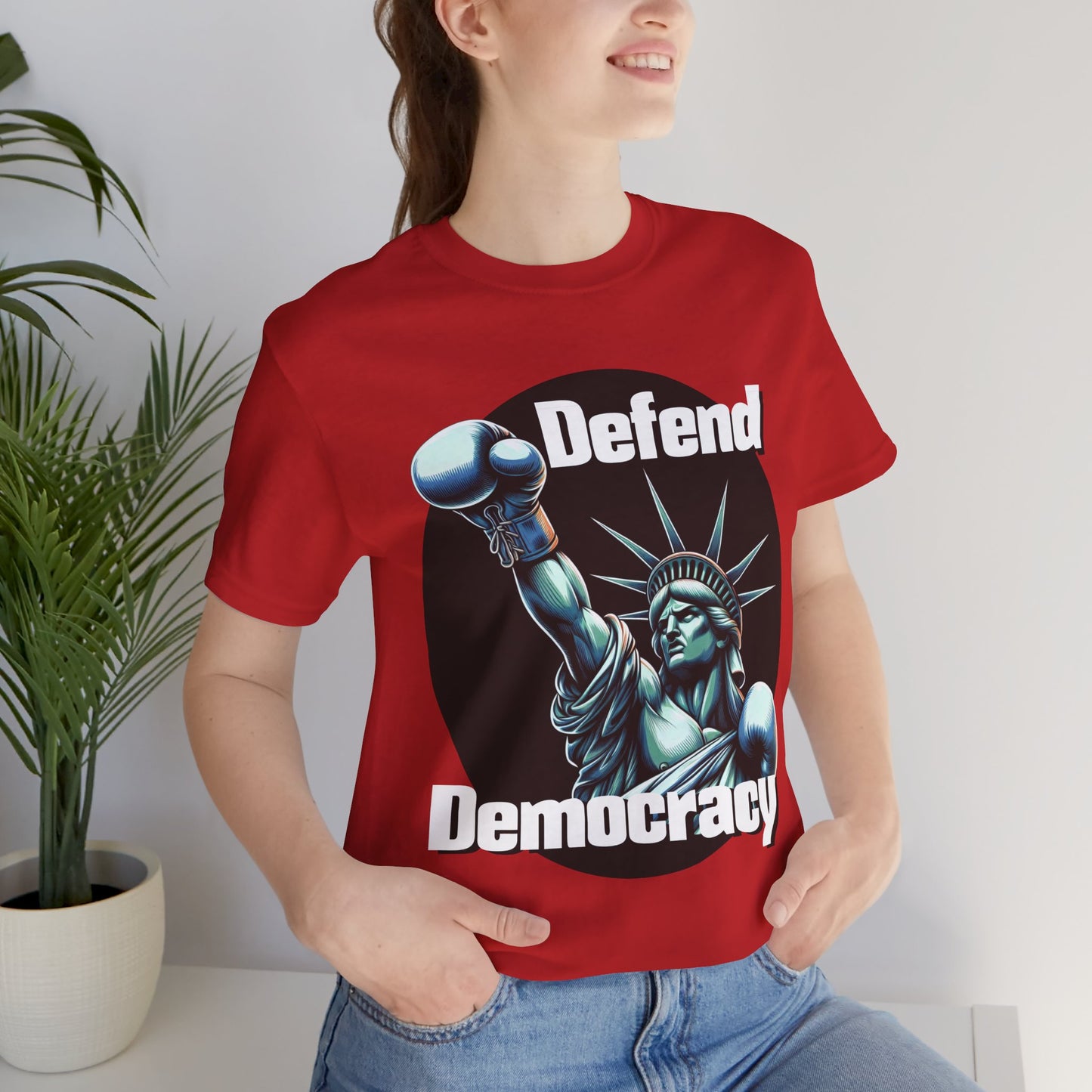 Defend Democracy Tee - Unisex Jersey Short Sleeve Shirt - Protest Wear - Activist Tee - Schmartypants
