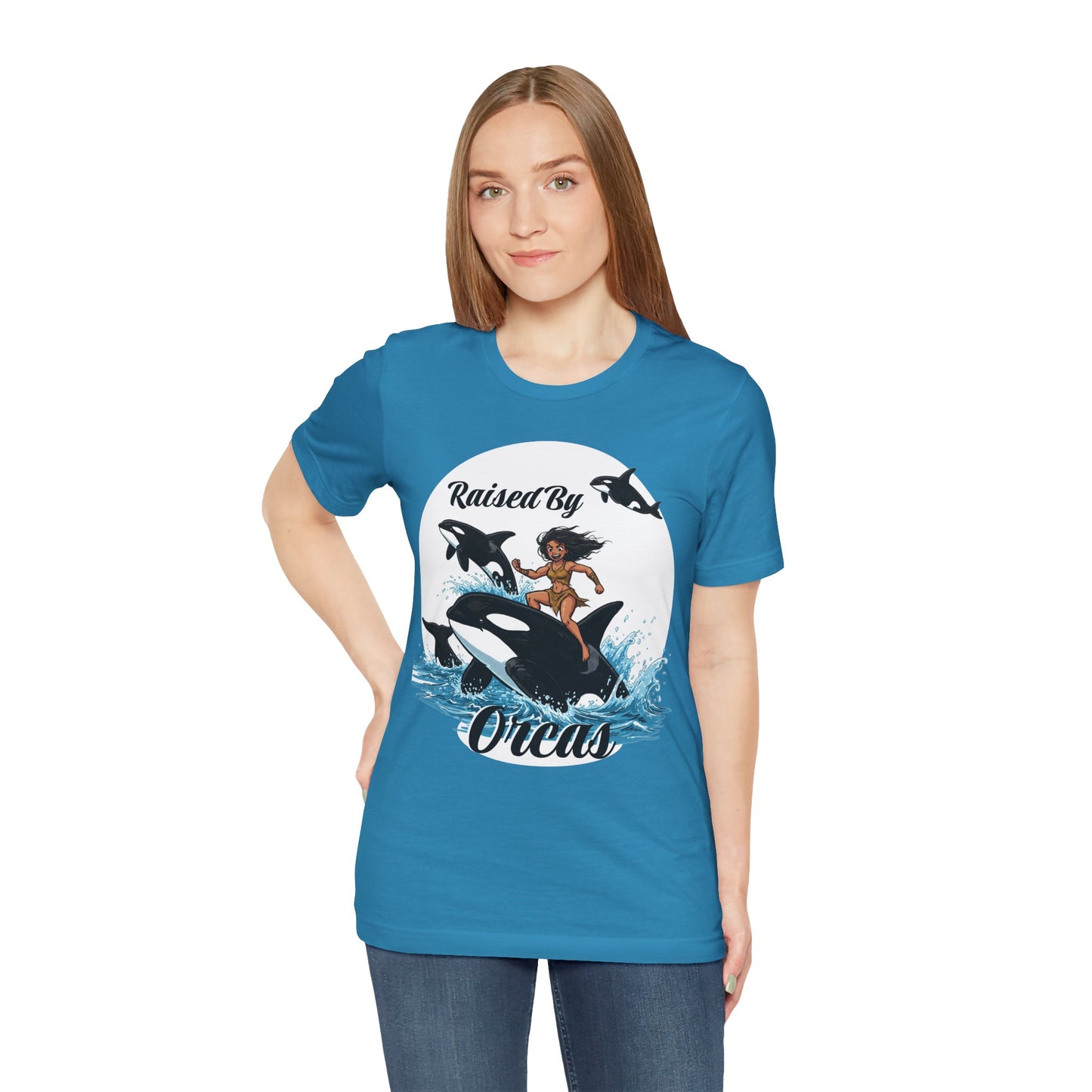 'Raised By Orcas' Unisex Tee | Ocean Lover Shirt, Animal Spirit Tee, Whale Enthusiast Gift, Nautical Apparel, Summer Essentials