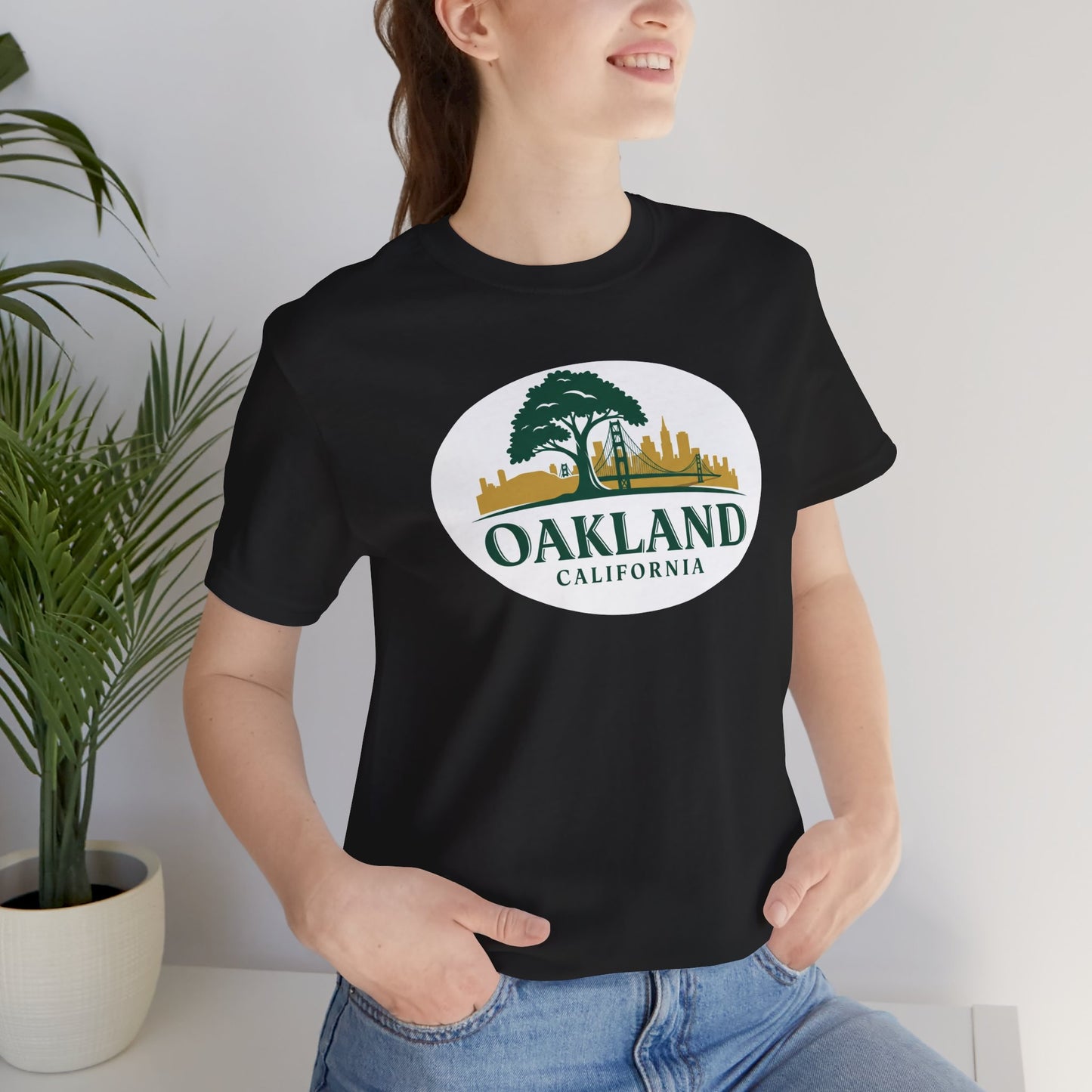 Oakland Cityscape Unisex Jersey Tee, Casual Wear, Gifts for Him/Her, Summer Fashion, Oakland California T-Shirt, Oakland Souvenir