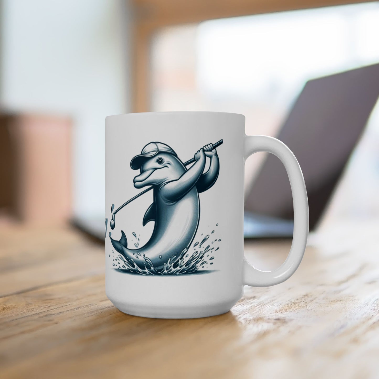 'Sorry. I'm Golphin.' Dolphin Ceramic Mug - Perfect Funny Gift for Coffee Lovers and Golfing Enthusiasts - Schmartypants