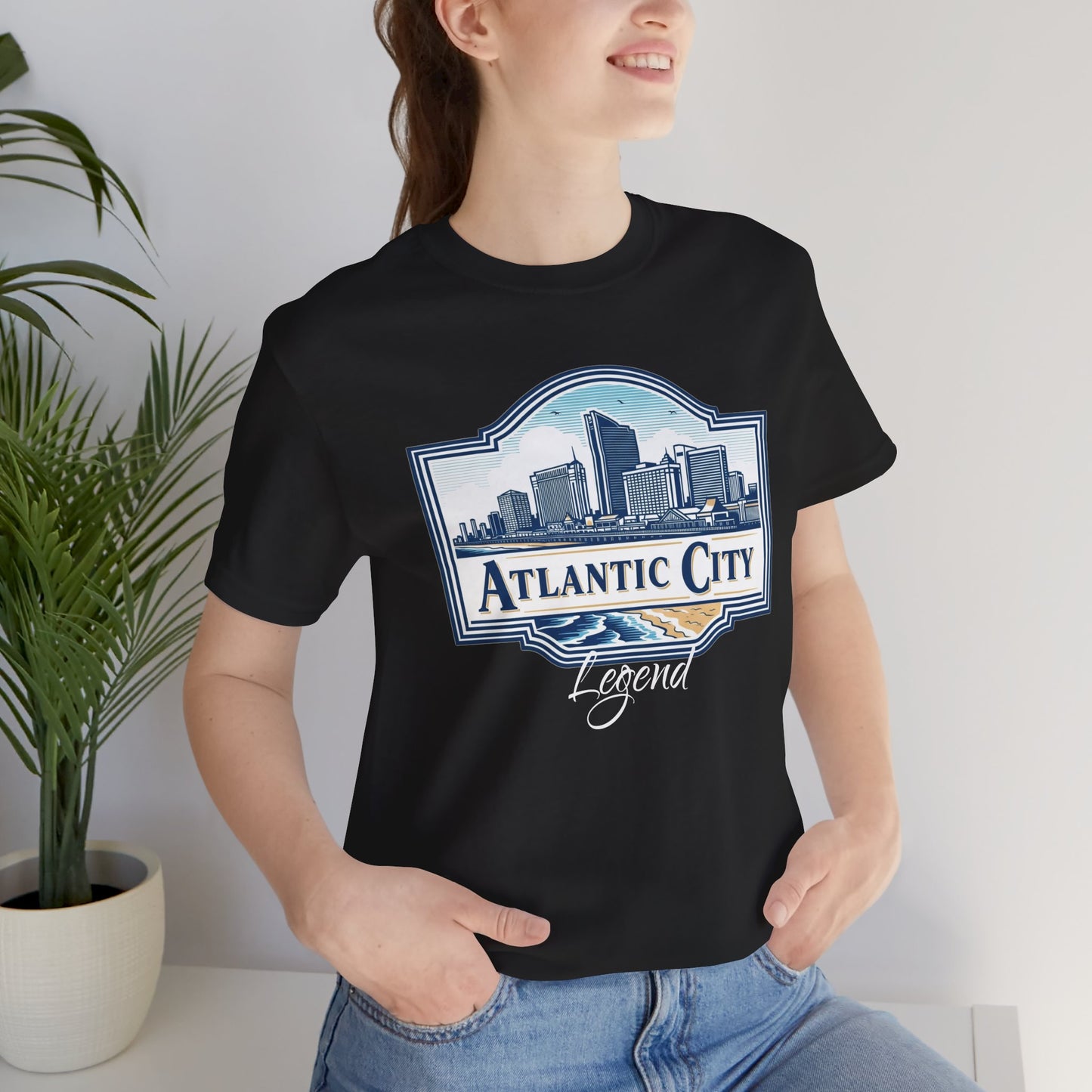 Atlantic City Legend Tee - Unisex Jersey Shirt, Cool Graphic Tee, Casual Wear, Vacation Souvenir, Travel Gift, Beach Outfit