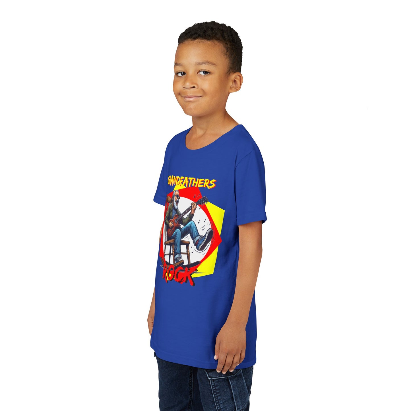 'Grandfathers Rock' Youth Short Sleeve Tee - Cool Guitar Design to Express the Love for Grandpa - Schmartypants