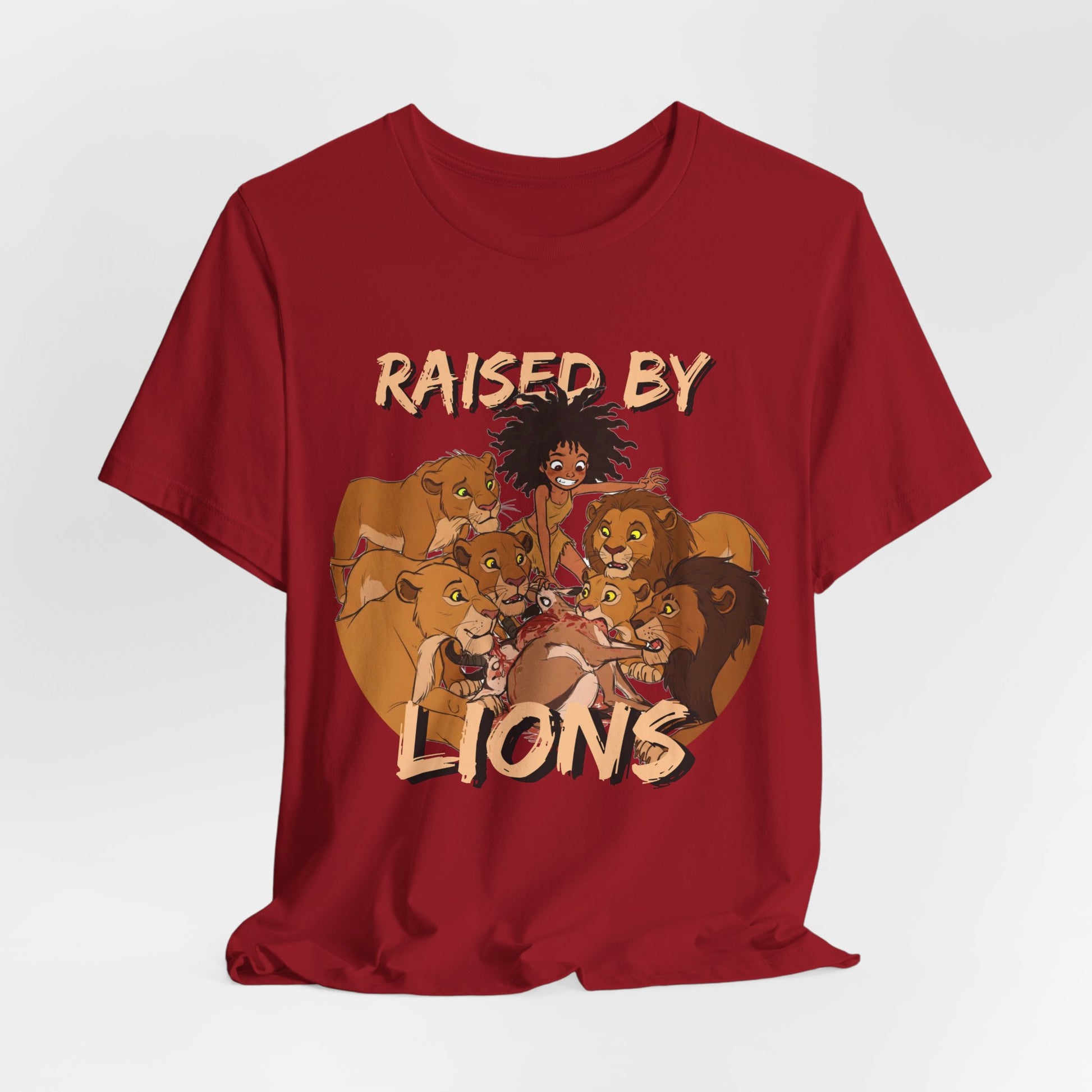 Raised by Lions Unisex Tee, Funny Animal Shirt, Lion Lover Gift, Safari T-Shirt, Jungle Adventure Apparel, Casual Wear - Schmartypants