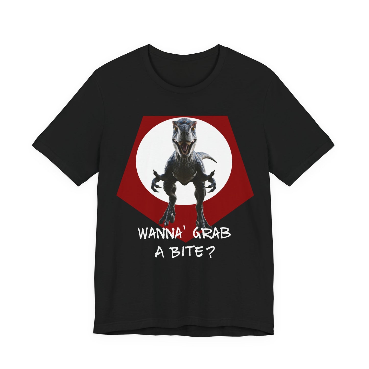 Funny Dinosaur Velociraptor 'Grab a Bite' Graphic Tee - Perfect for Casual Wear, Birthday Gifts, Jurassic Theme Parties, Chefs