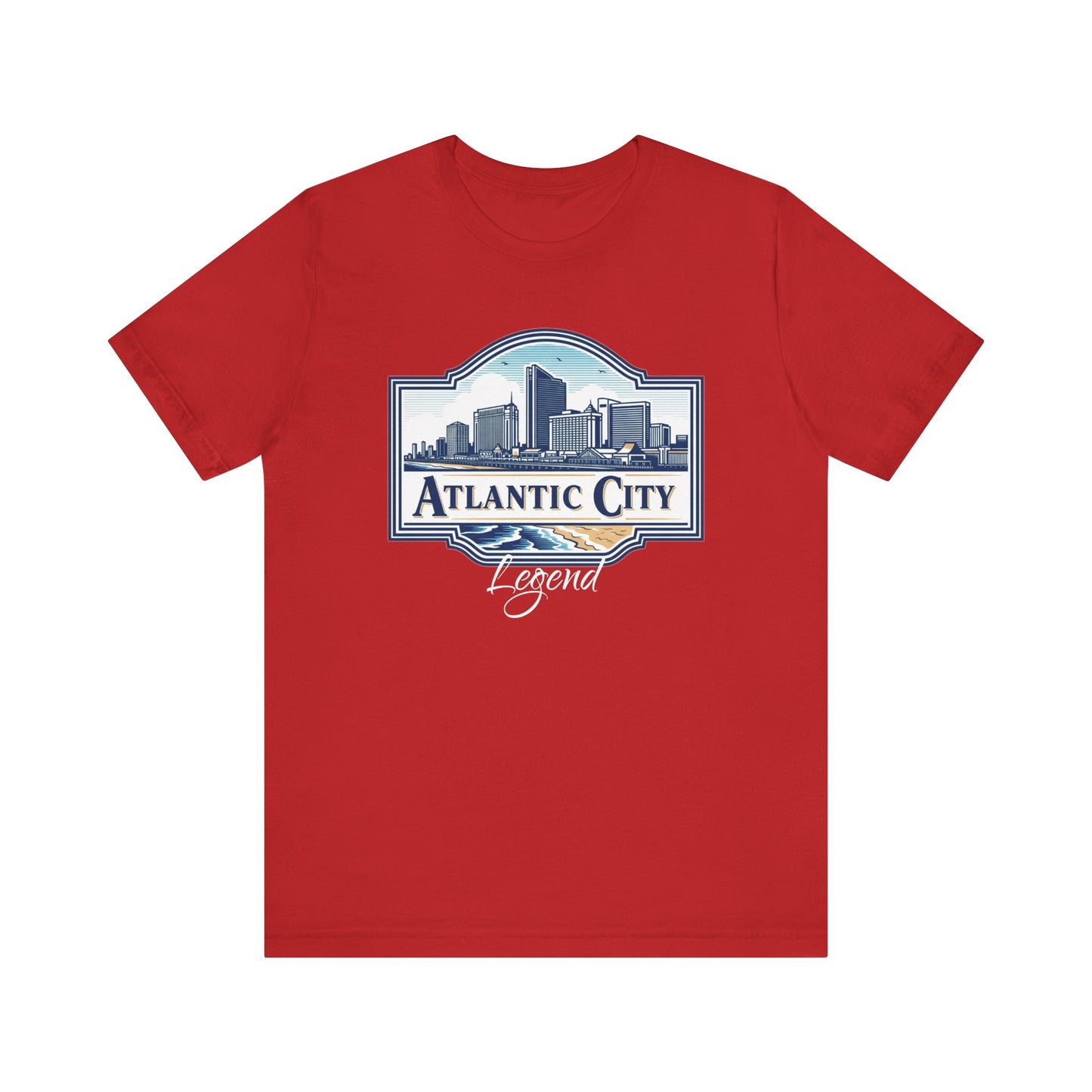 Atlantic City Legend Tee - Unisex Jersey Shirt, Cool Graphic Tee, Casual Wear, Vacation Souvenir, Travel Gift, Beach Outfit