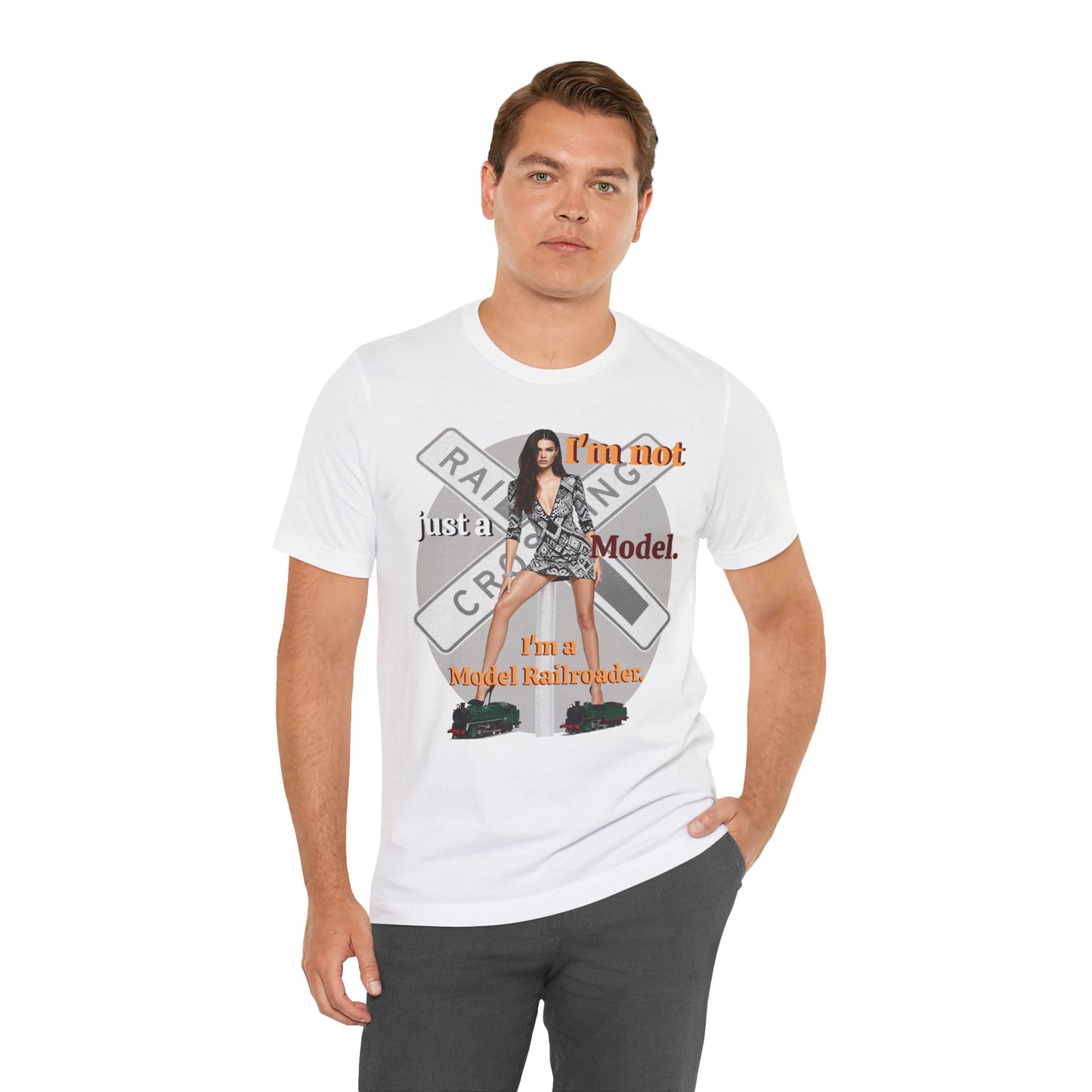 Railroad Model Unisex Tee, Train Lover Gift, Funny 'Model Railroader' Shirt, Model Railroading Apparel, Unique Graphic T-Shirt - Schmartypants