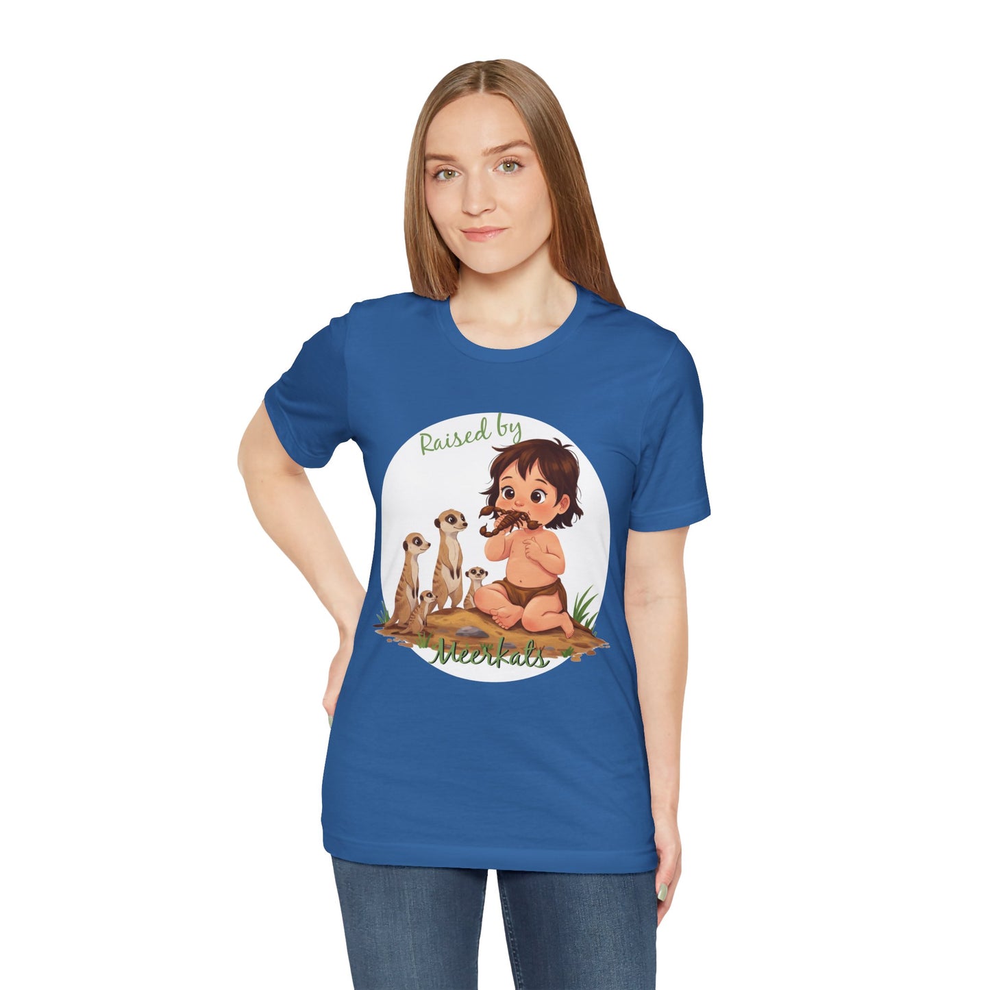 Funny Meerkat Tee - "Raised by Meerkats" Unisex Jersey Short Sleeve Shirt - for Meerkat and Wildlife Lovers - Schmartypants