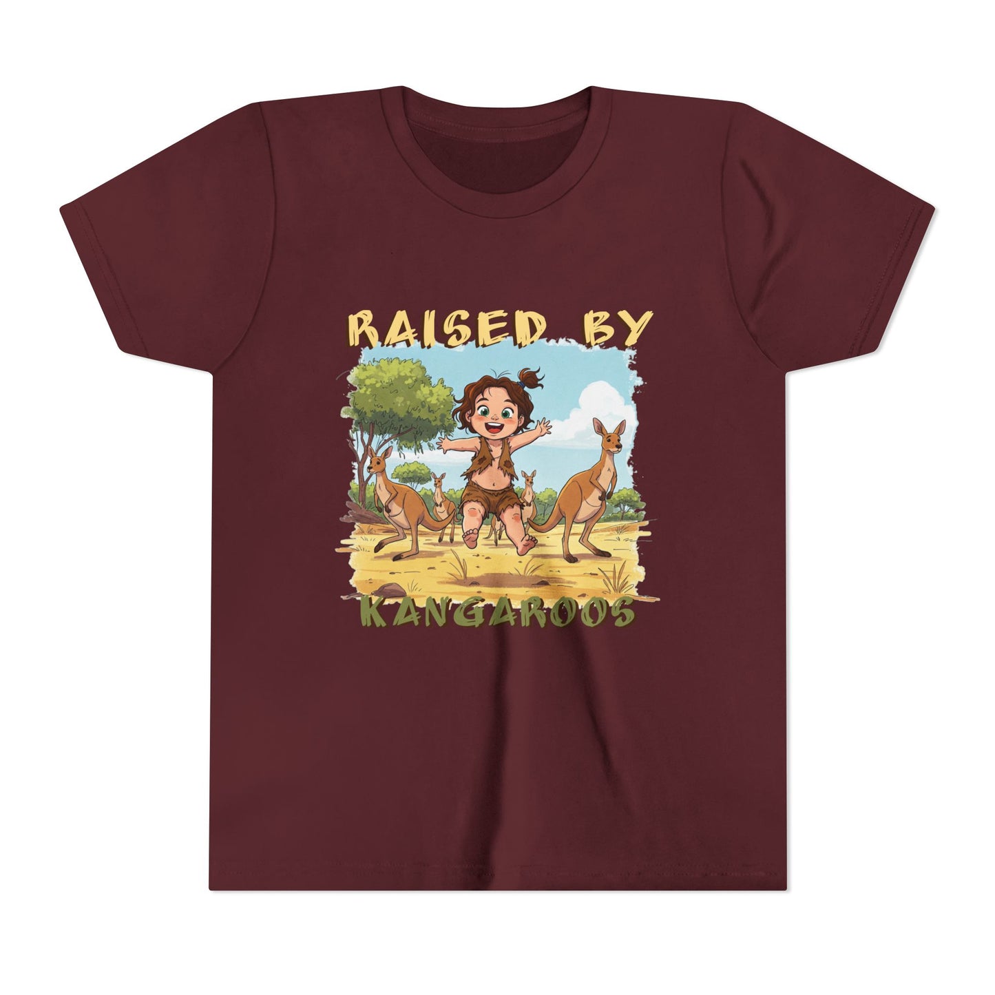 Kids 'Raised by Kangaroos' Tee - Fun and Playful Short Sleeve Shirt - Schmartypants
