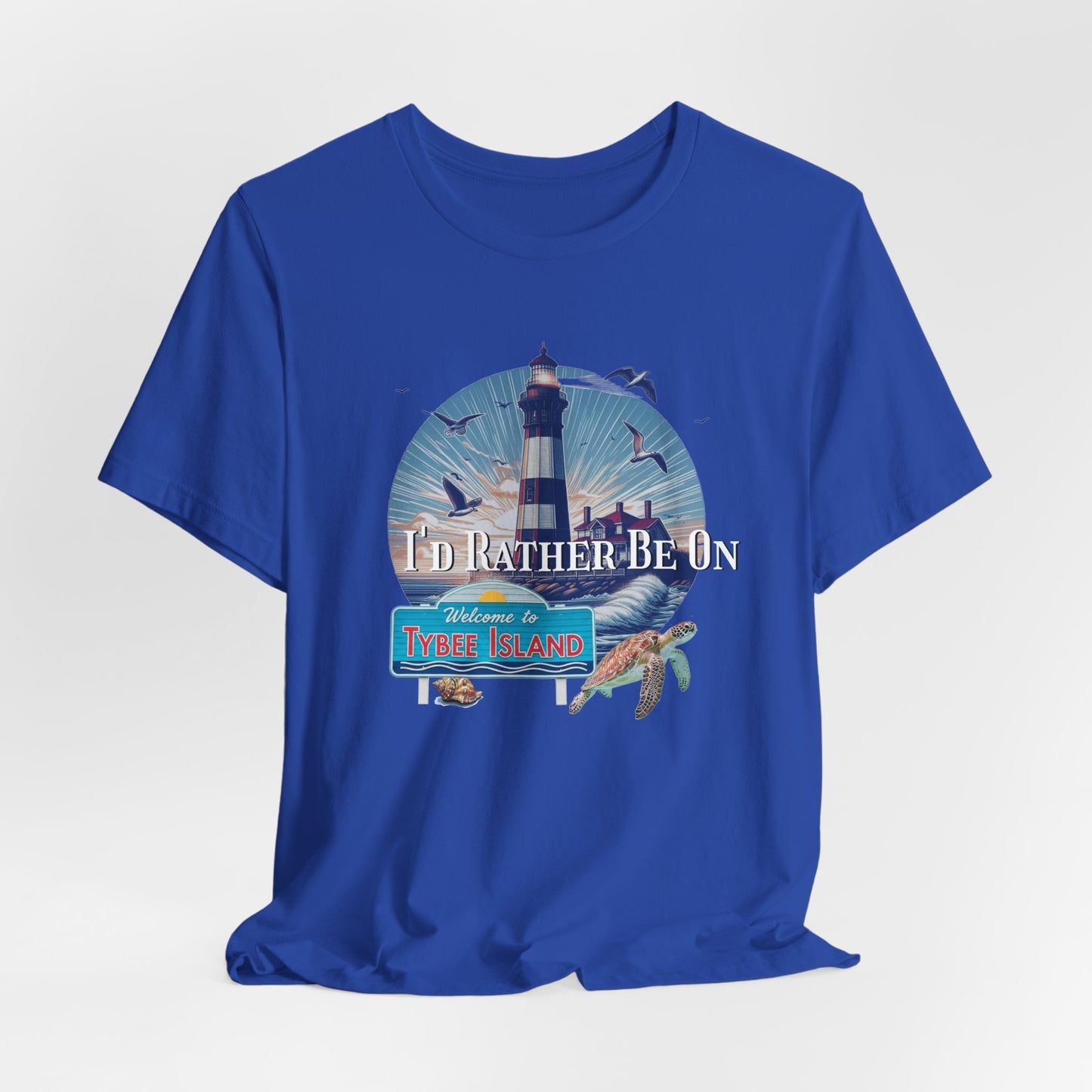 Tybee Island Georgia Unisex Jersey Tee, Laid-Back Beach Lighthouse Shirt, Island Lifestyle Apparel, Coastal Vacation Souvenir Top, Beach