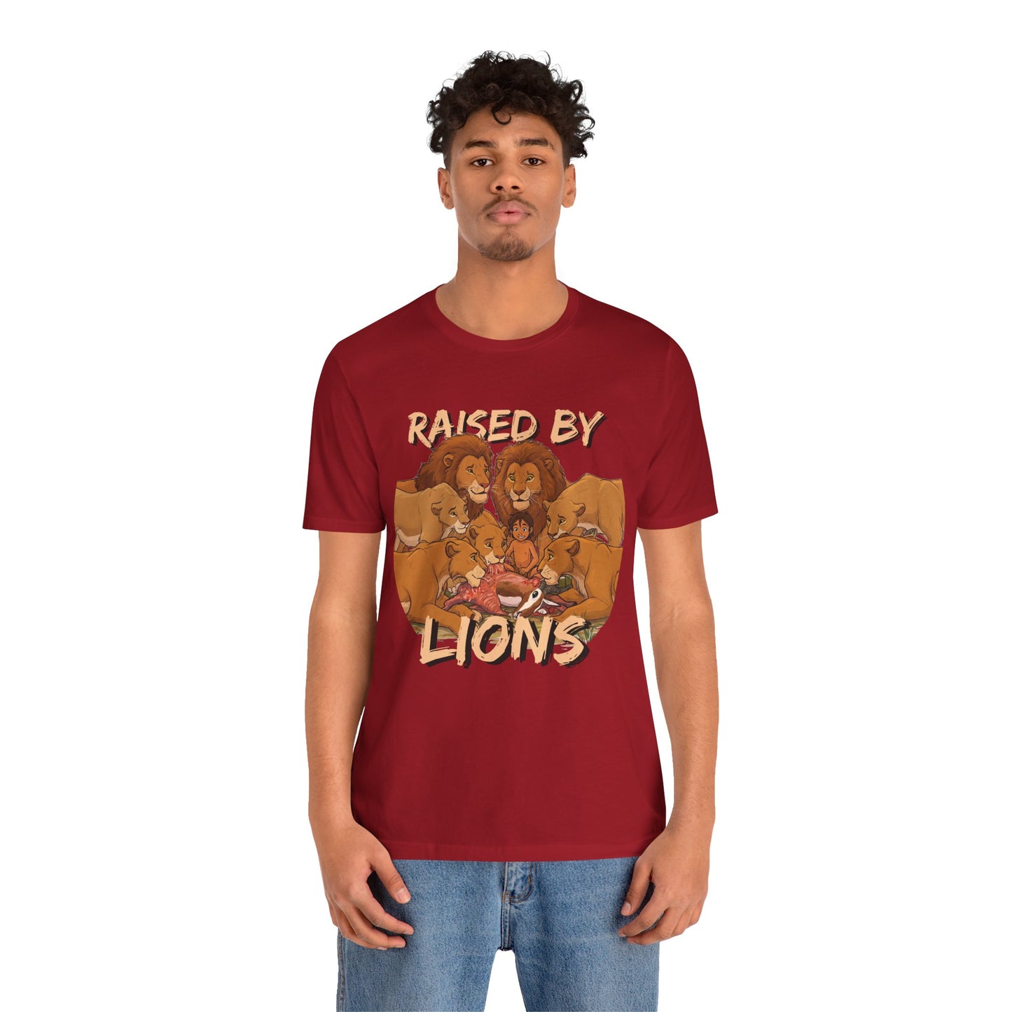 Raised by Lions Unisex Jersey Tee – Empowering, Humorous Graphic T-Shirt for Animal Lovers, Lion Lovers - Schmartypants