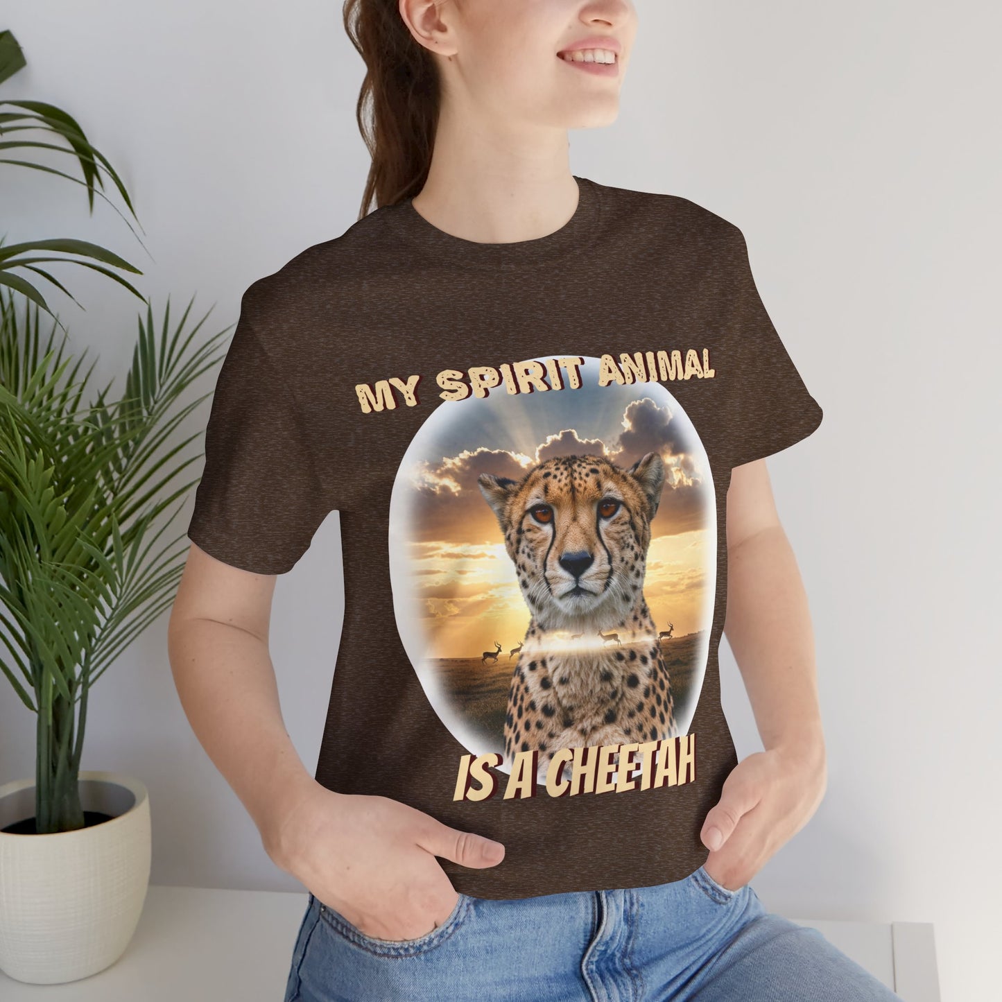Unisex Jersey Tee - My Spirit Animal is a Cheetah - Beautiful Cheetah Natura Lover Statement - Schmartypants