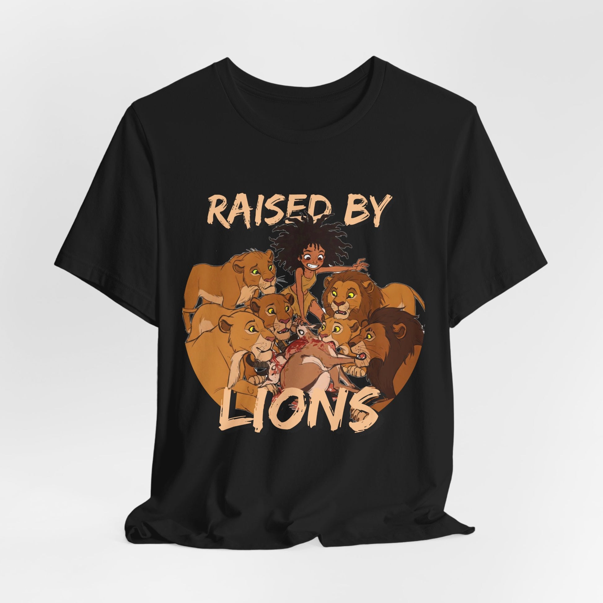Raised by Lions Unisex Tee, Funny Animal Shirt, Lion Lover Gift, Safari T-Shirt, Jungle Adventure Apparel, Casual Wear - Schmartypants