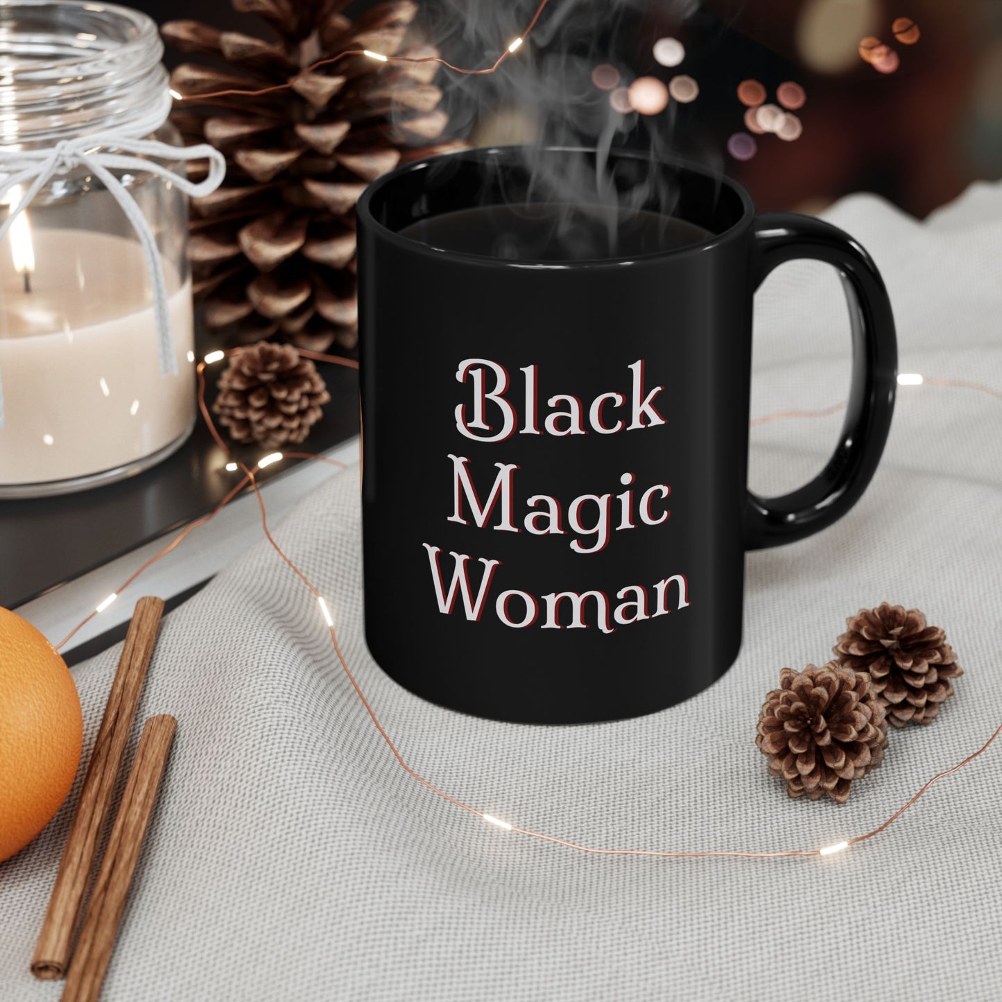 'Black Magic Woman' Mug | Enchanting Coffee Cup for Classic Rock Fans, Santana, early Fleetwood Mac, 11oz or 15oz - Schmartypants