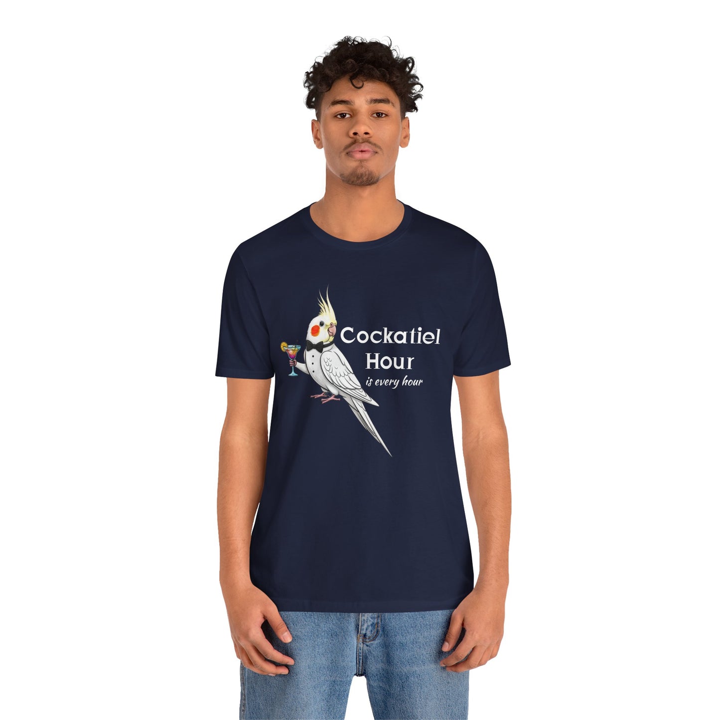 Funny 'Cockatiel Hour is Every Hour' Unisex Tee for Cockatiel Pet Owners