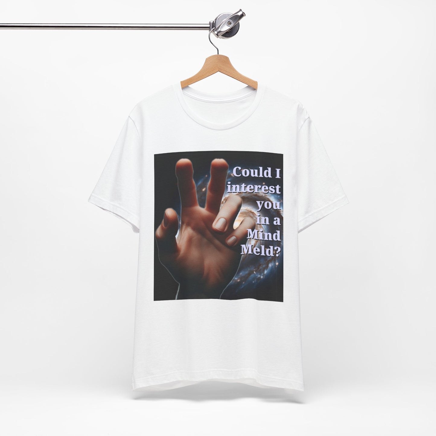 'Could I Interest You in a Mind Meld?' Graphic Tee - Hilarious Unisex Short Sleeve Shirt for Sci-Fi Lovers, Star Trek Fans, & Casual Wear - Schmartypants