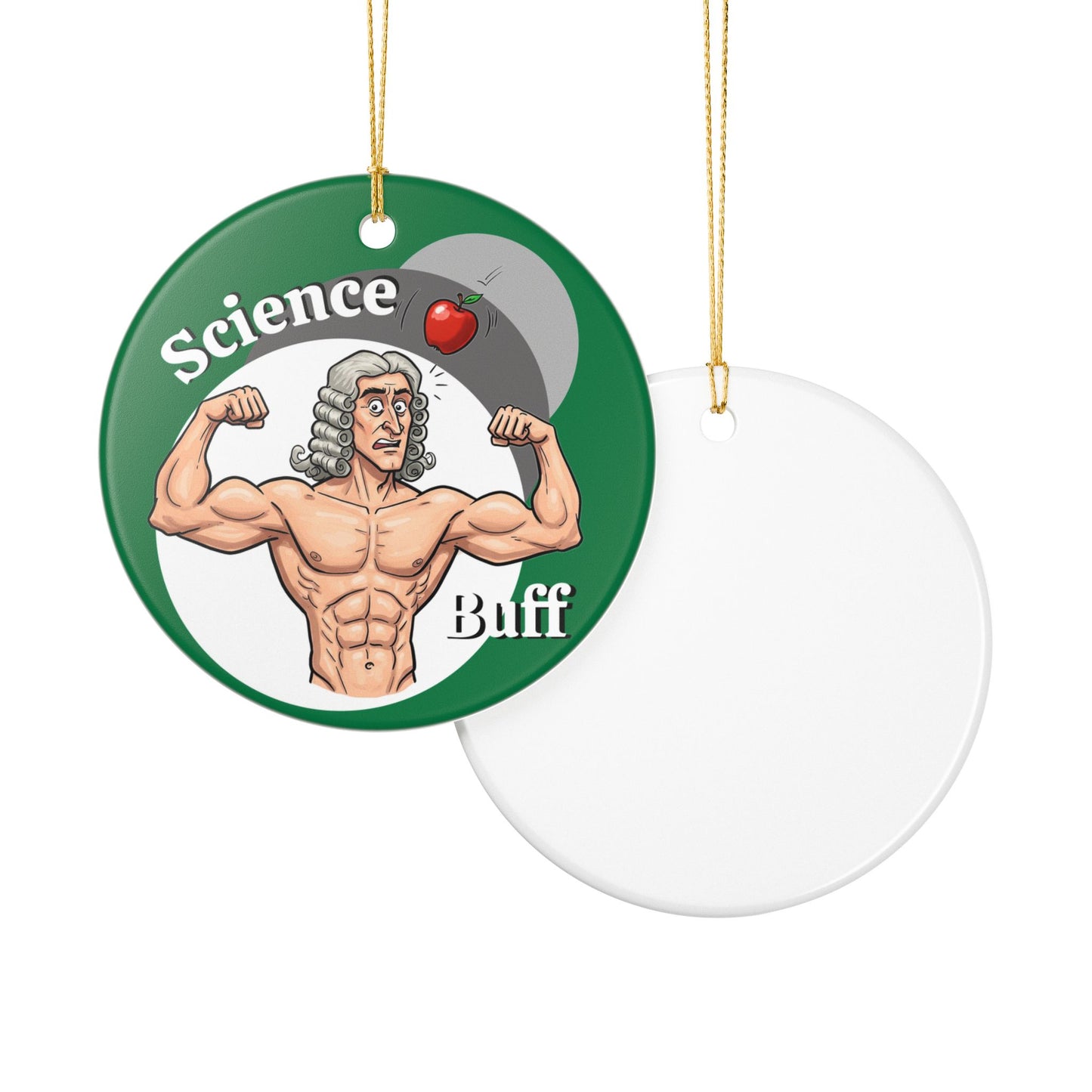 Science Buff Ceramic Ornament - Fun Holiday Decor, Educational Gifts, Unique Home Accent, Gift for Science Lovers, Sir Isaac Newton