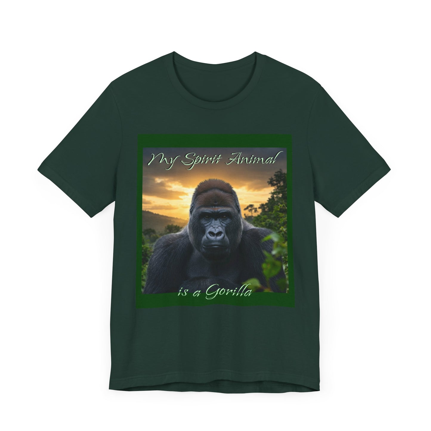 'My Spirit Animal is a Gorilla' T-Shirt - Beautiful Unisex Jersey Tee for Animal Lovers, Conservationists - Schmartypants