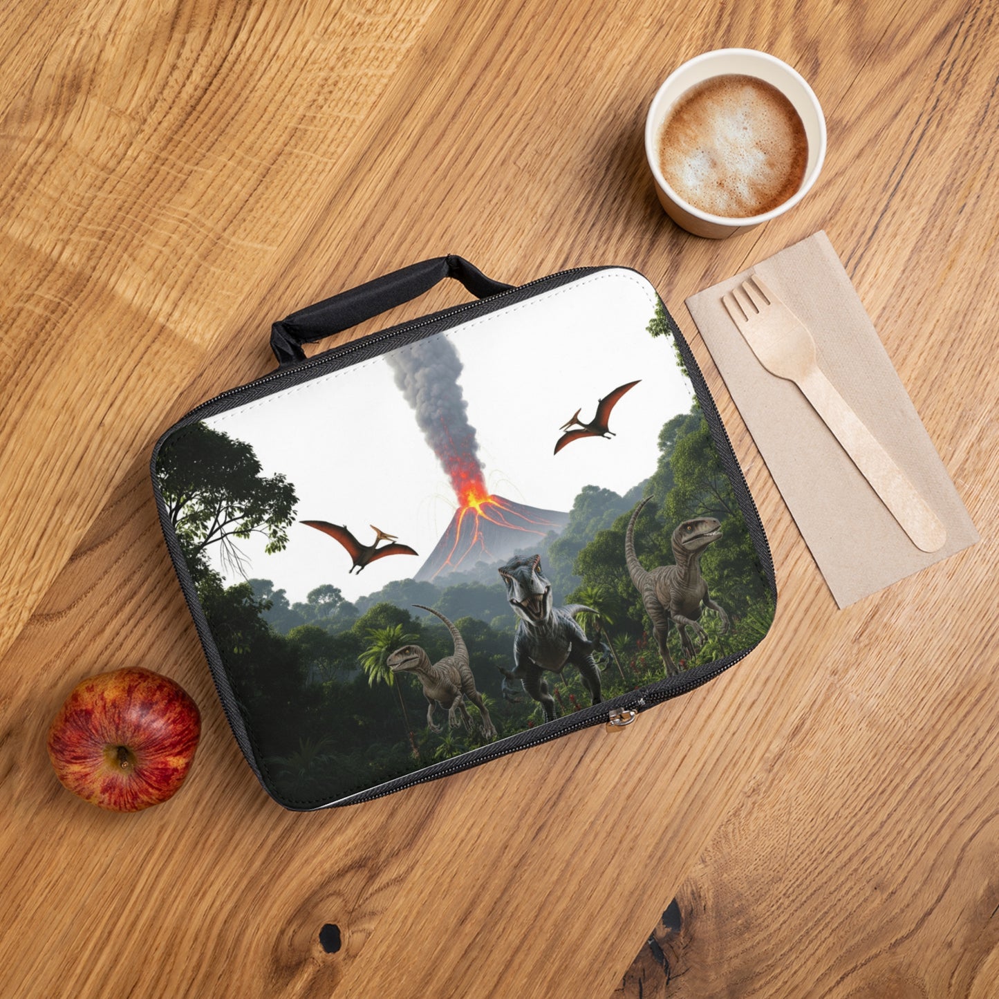 Velociraptor Dinosaur Lunch Bag - Kids Lunchbox, Fun Dinosaur Design, Jurassic Theme, School Picnic Essential, Lunch Tote Bag