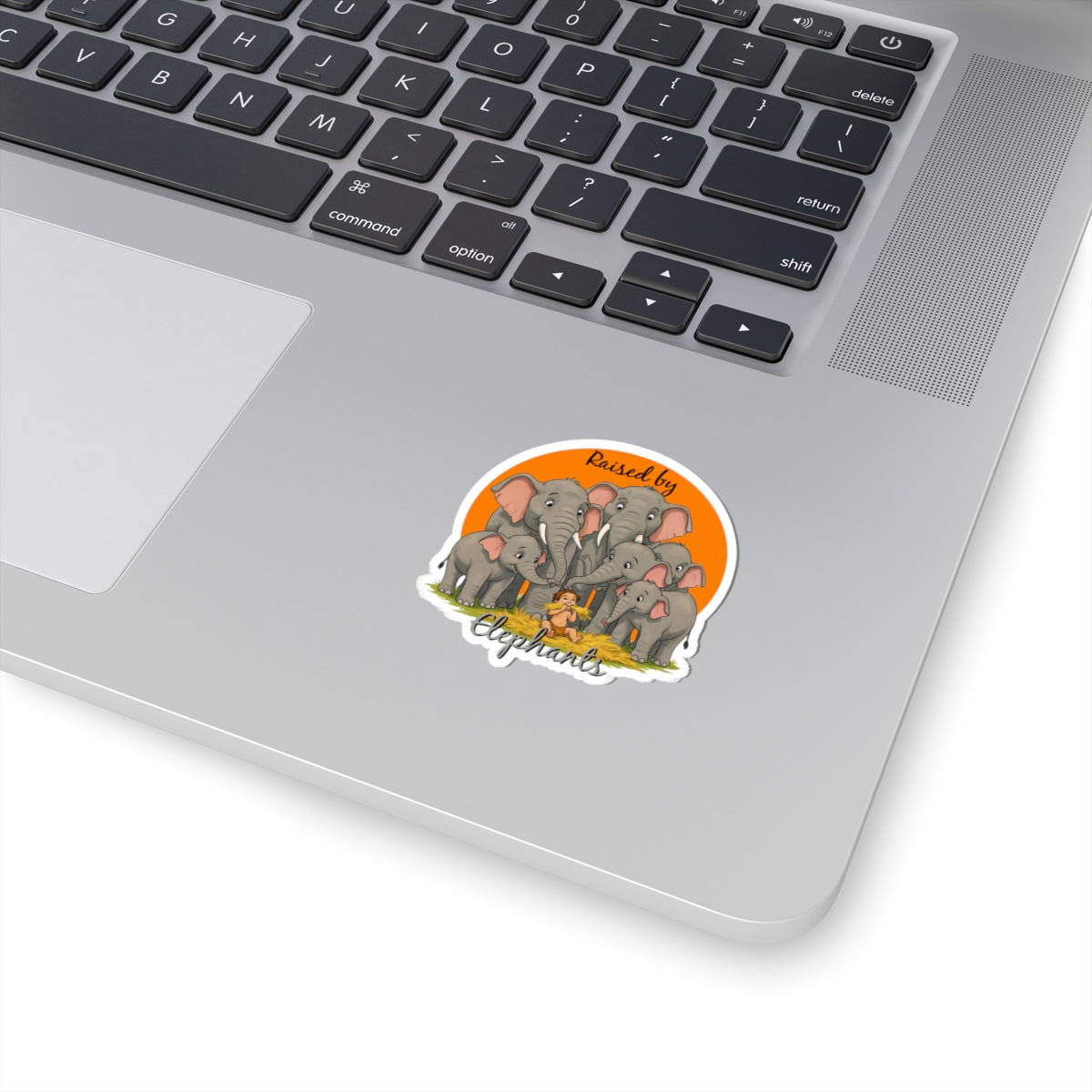 Funny Elephant Family Kiss-Cut Stickers - Raised by Elephants - Schmartypants