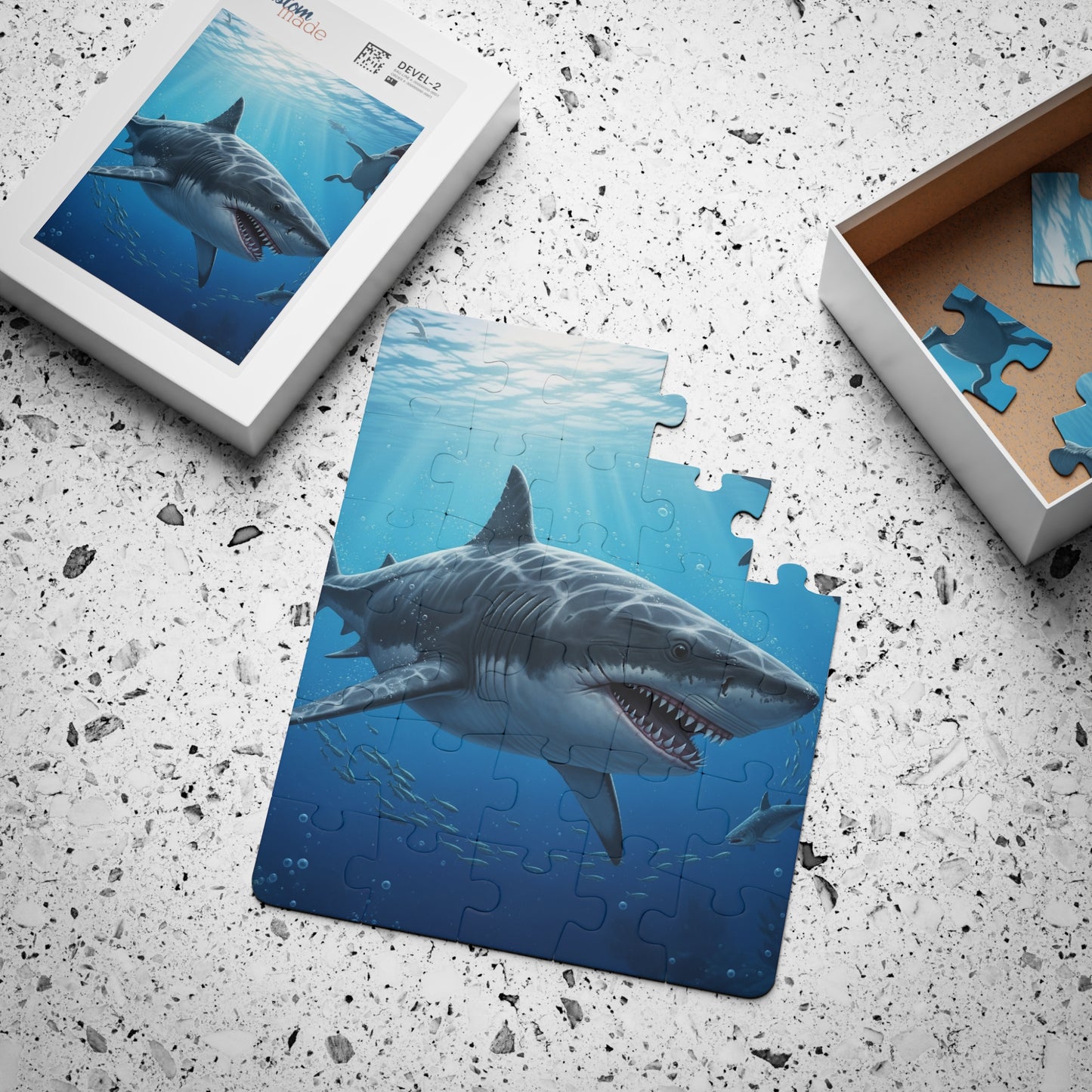 Megalodon Pre-historic Ocean Shark Adventure Puzzle for Kids, Educational Fun Toy, Underwater Play, Marine Life Gift, Family Activity Game