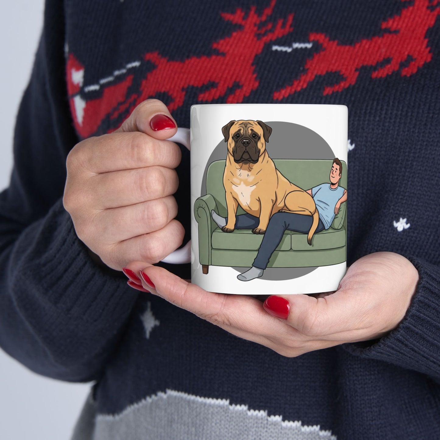 Cozy Mastiff Lover's Ceramic Mug - Perfect Gift for Mastiff Dog Owners, Funny Coffee Cup, Home Decor, Pet Lover Gift, Relaxation Mug - Schmartypants