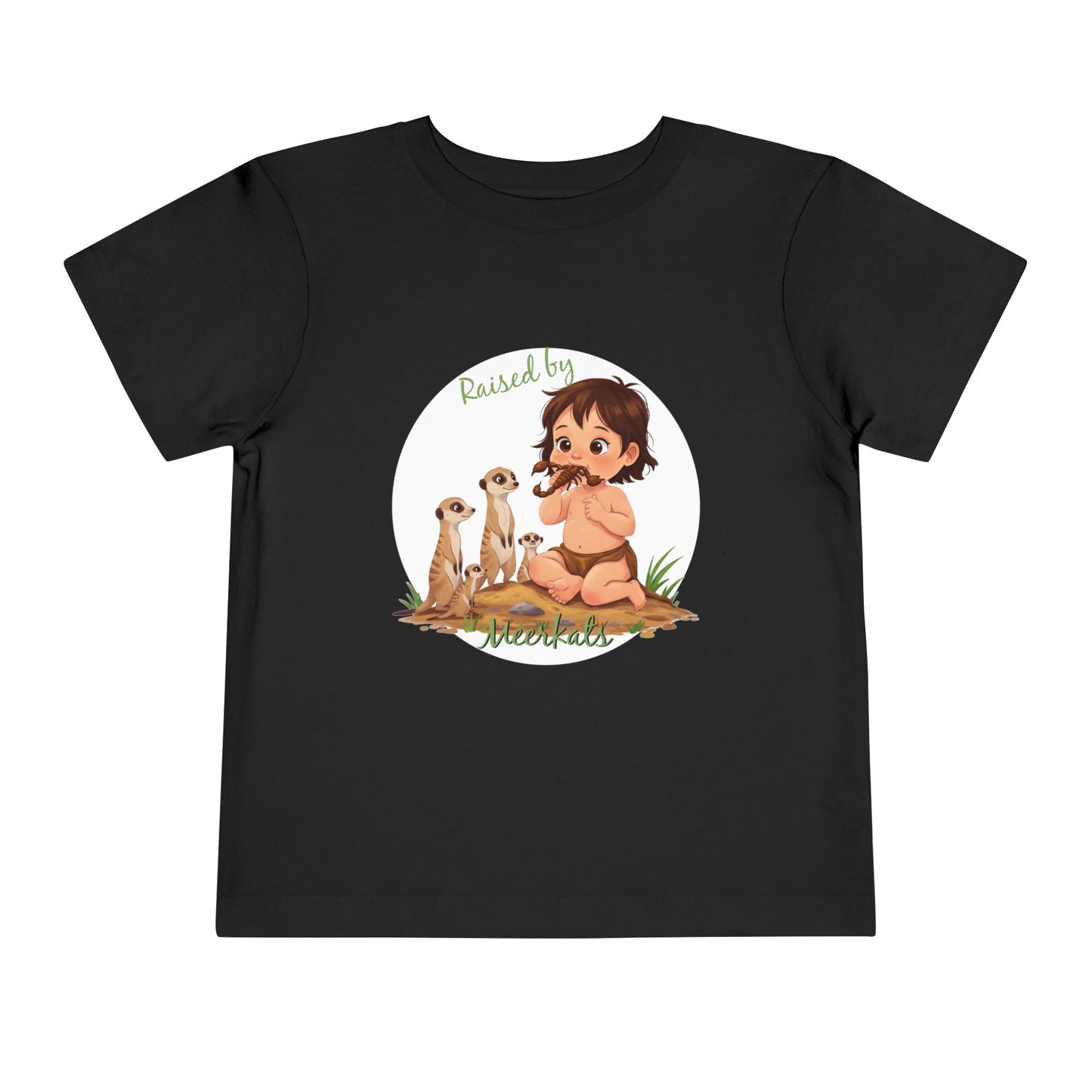 Cute, Funny Toddler Tee - "Raised by Meerkats" Design - Schmartypants