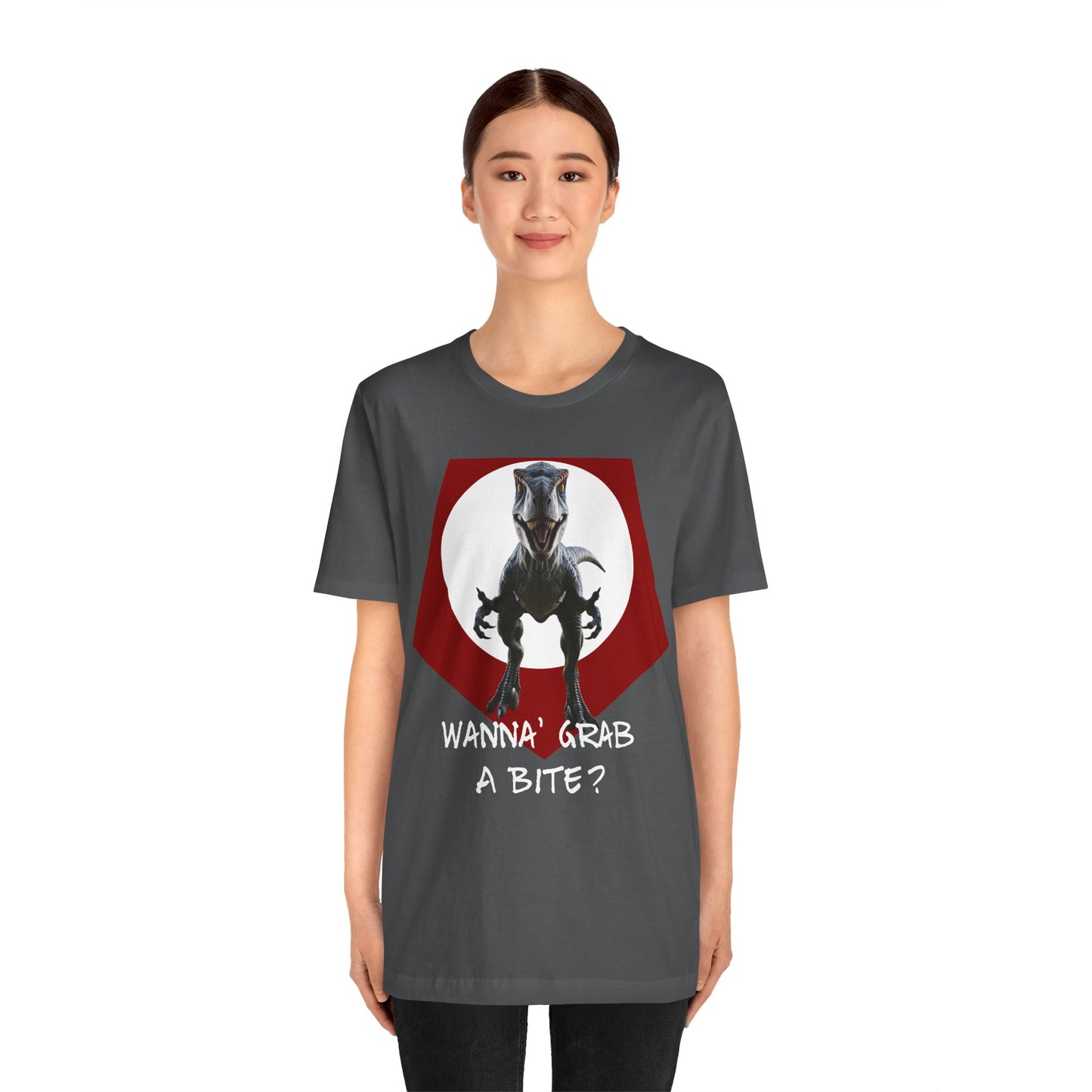 Funny Dinosaur Velociraptor 'Grab a Bite' Graphic Tee - Perfect for Casual Wear, Birthday Gifts, Jurassic Theme Parties, Chefs