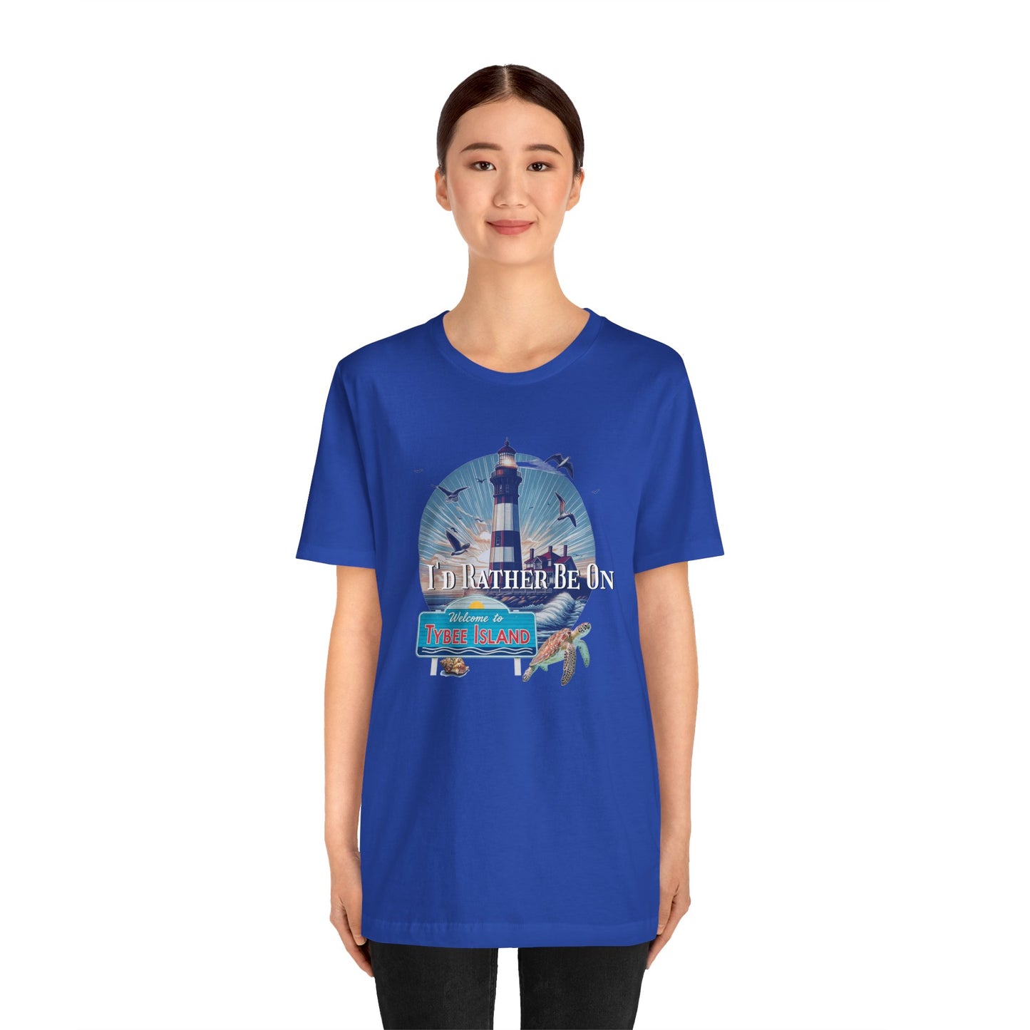 Tybee Island Georgia Unisex Jersey Tee, Laid-Back Beach Lighthouse Shirt, Island Lifestyle Apparel, Coastal Vacation Souvenir Top, Beach