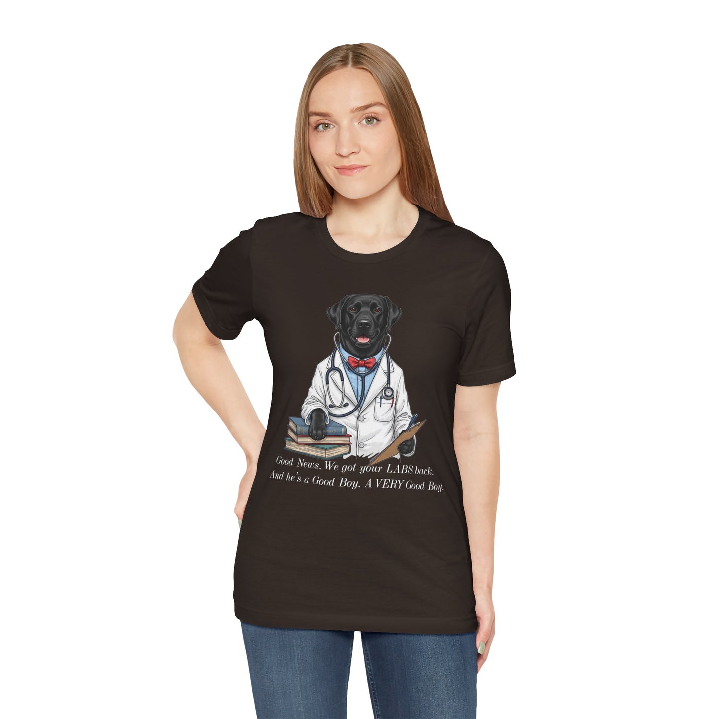 Funny Black Lab Lover Tee: "Good News, We Got Your Labs Back!" - Labrador Gift, Veterinary Humor Shirt