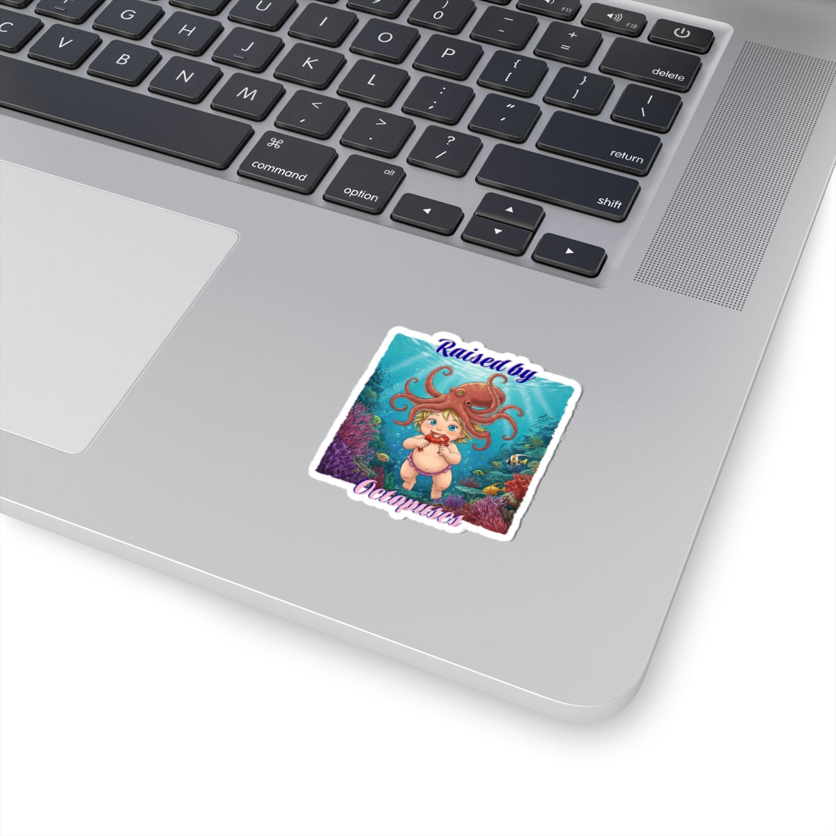 Adorable Ocean-Inspired Kiss-Cut Stickers, Cute Octopus Design for Kids, Laptop Decor, Birthday Gift, Fun Wall Art, Marine Life Stickers