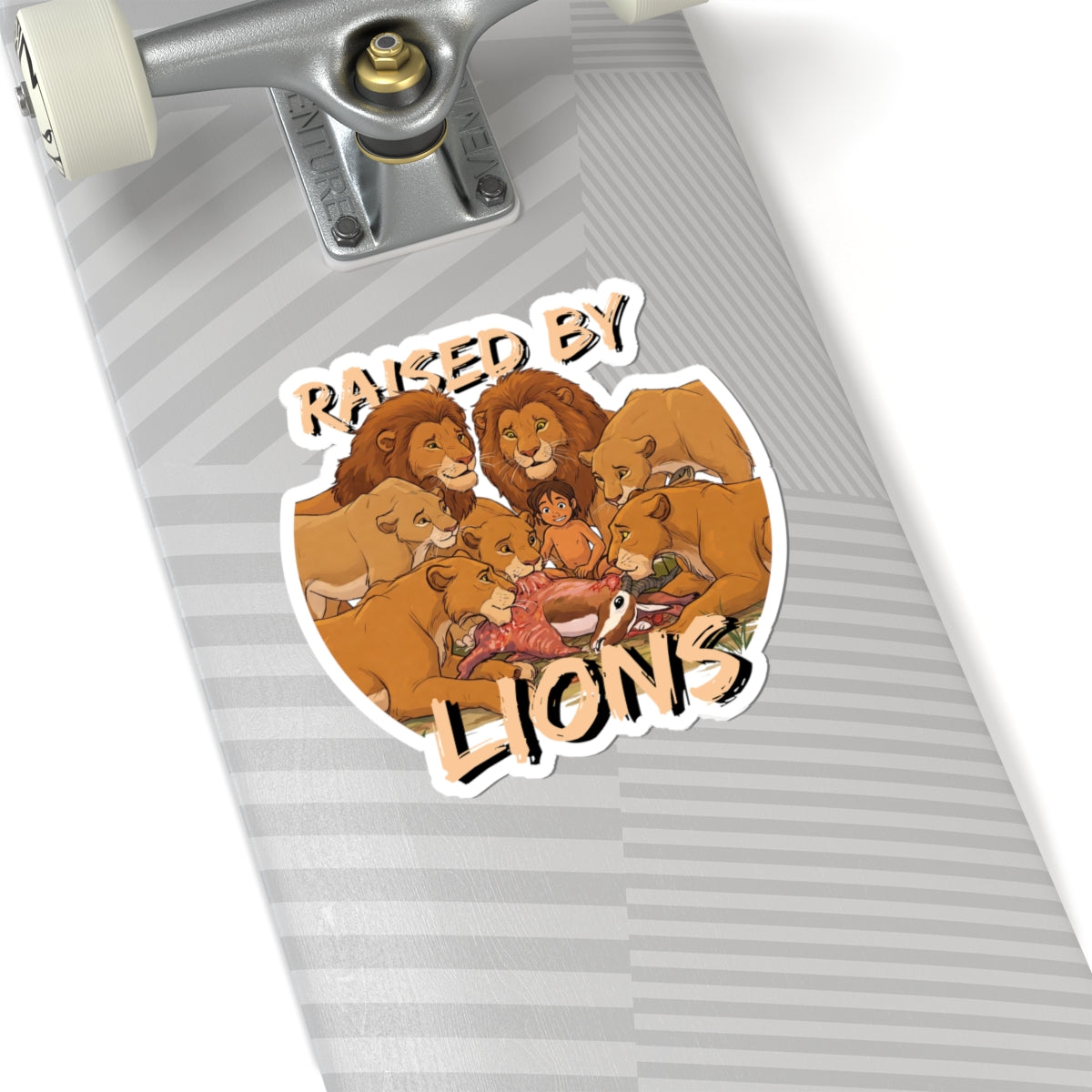 Raised by Lions Kiss-Cut Stickers - Embrace Adventure & Wilderness - Schmartypants