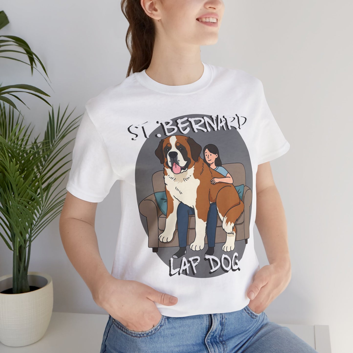Funny St. Bernard Lap Dog Tee - Unisex Jersey Short Sleeve Tee for Dog Lovers - Schmartypants