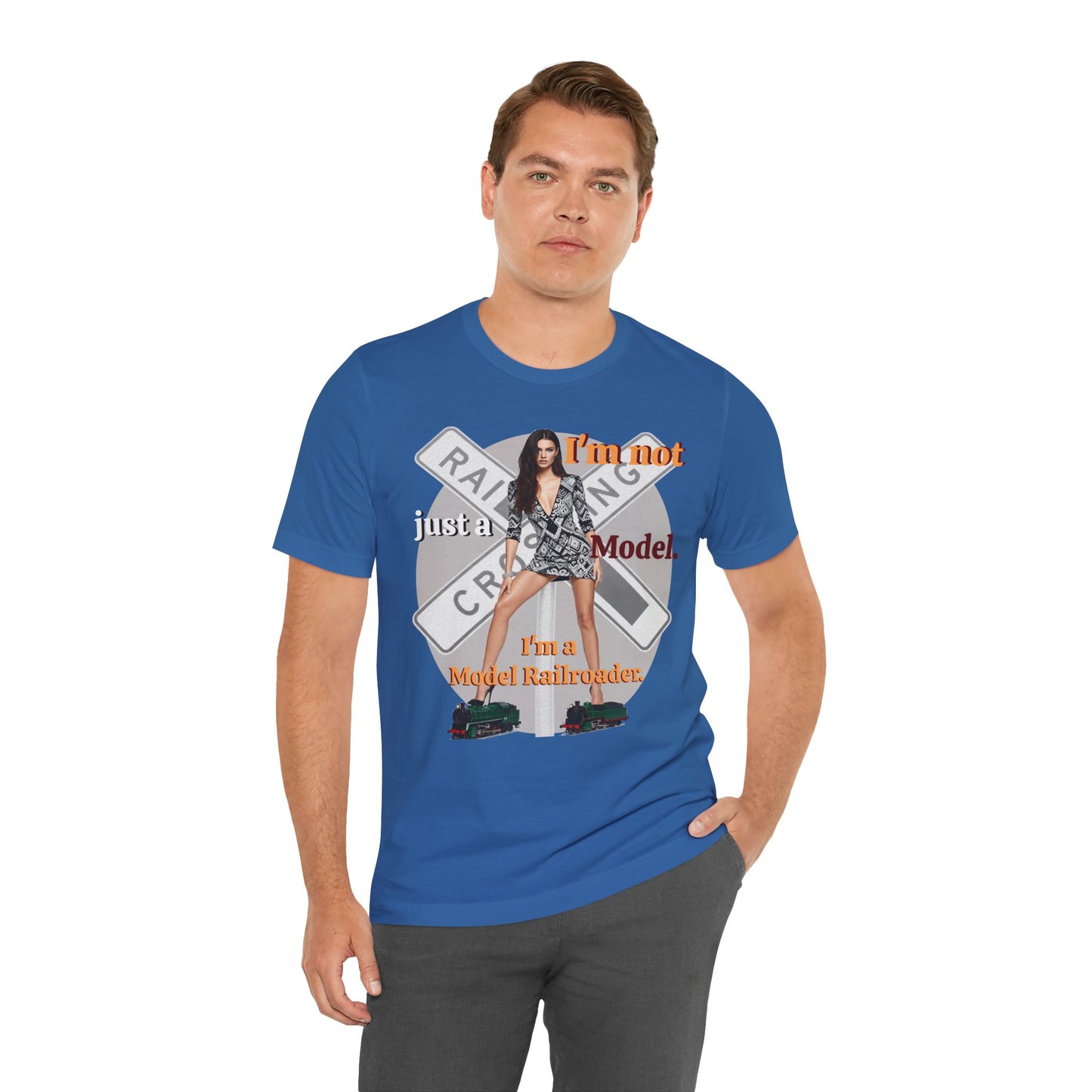 Railroad Model Unisex Tee, Train Lover Gift, Funny 'Model Railroader' Shirt, Model Railroading Apparel, Unique Graphic T-Shirt - Schmartypants