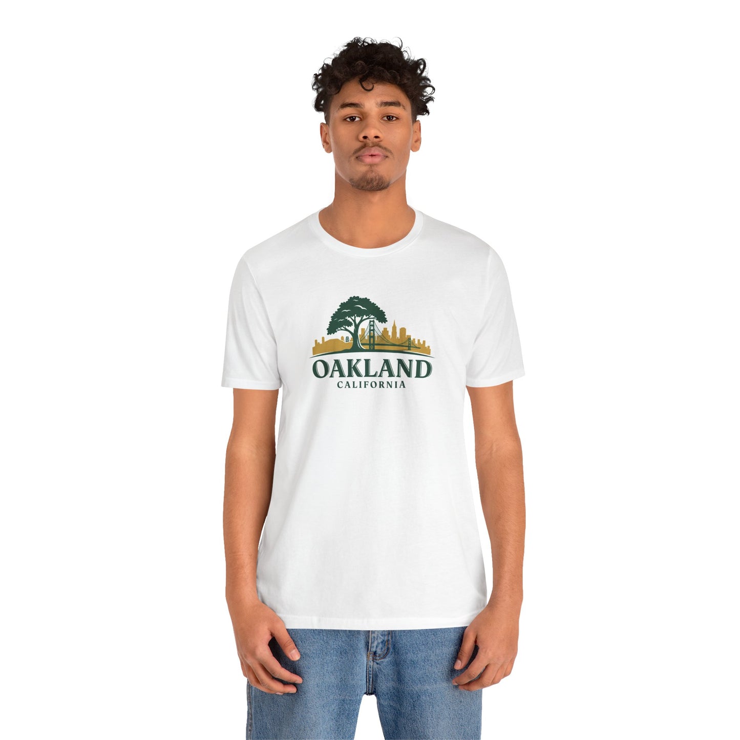Oakland Cityscape Unisex Jersey Tee, Casual Wear, Gifts for Him/Her, Summer Fashion, Oakland California T-Shirt, Oakland Souvenir