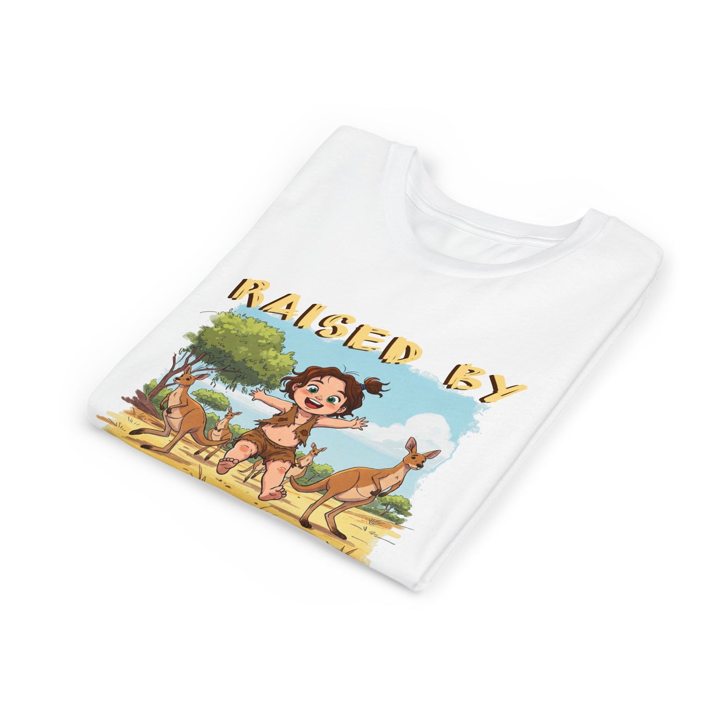 Kids 'Raised by Kangaroos' Tee - Fun and Playful Short Sleeve Shirt - Schmartypants