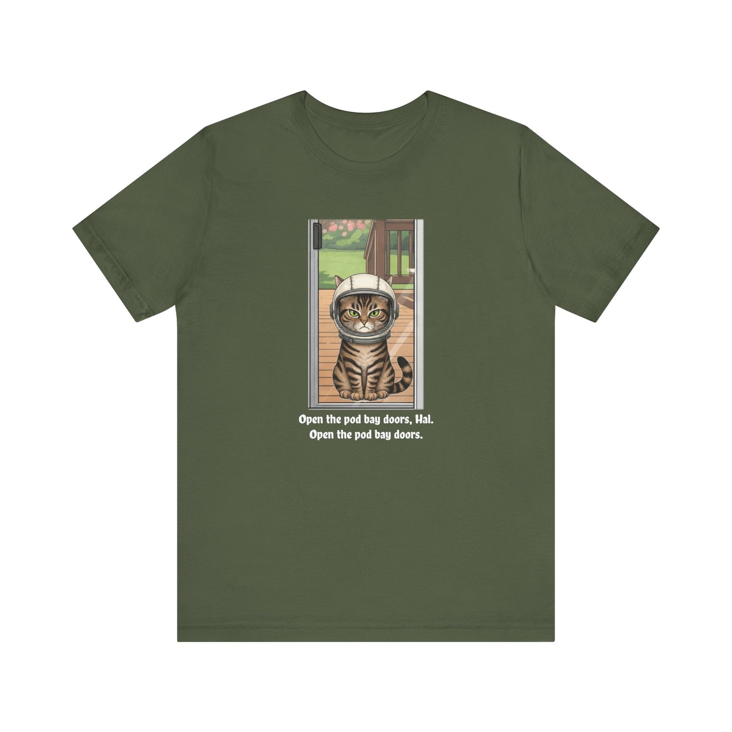 Cat Astronaut Tee, Funny Cat Shirt, Cat Lover Gift, Space Sci-Fi Tee, Hal 2001 Humor Shirt, Unisex Jersey Tee